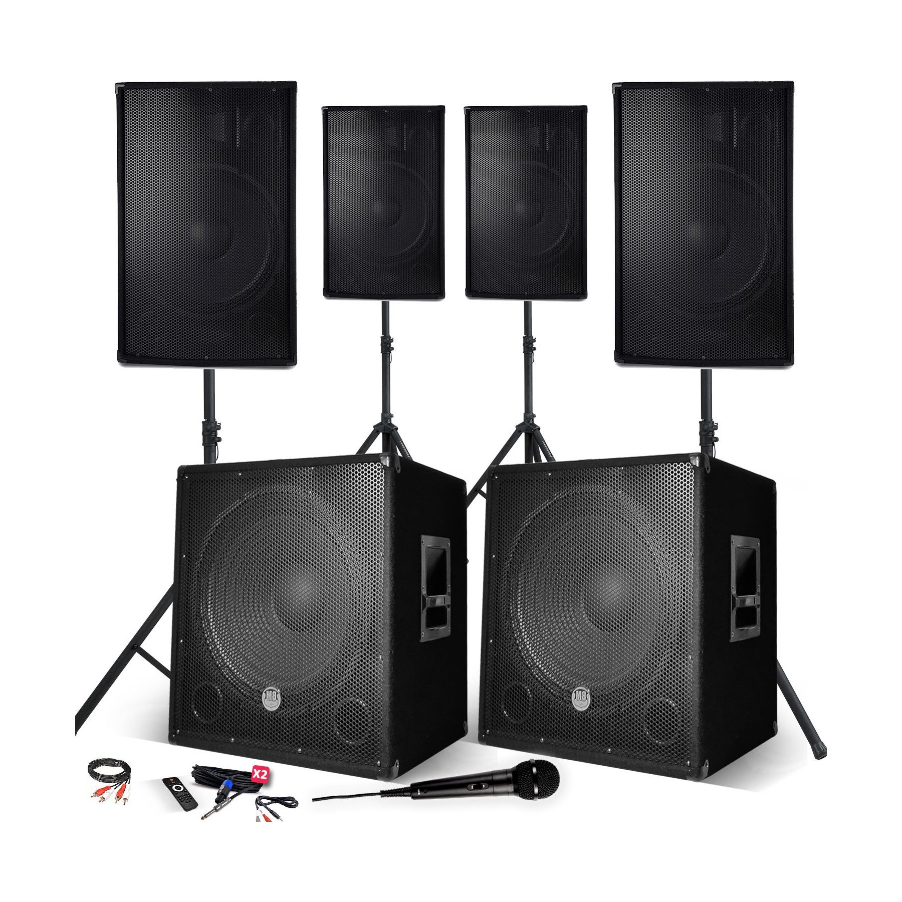 Pack sono BM SONIC Système Sonorisation 4400W Complet, 4 En