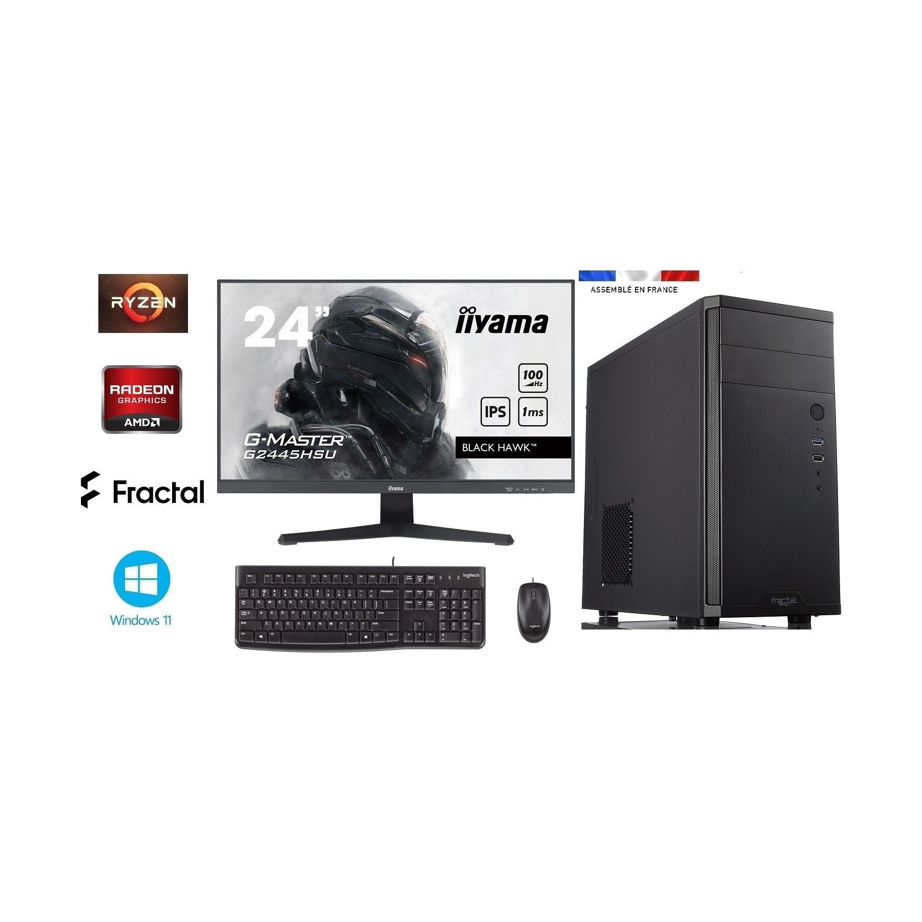 Unité centrale IDEES JEUX Pack Fractal - R7 5700G-32Go-1To