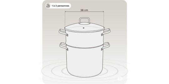 Couscoussier ESSENTIELB 26cm inox avec couvercle