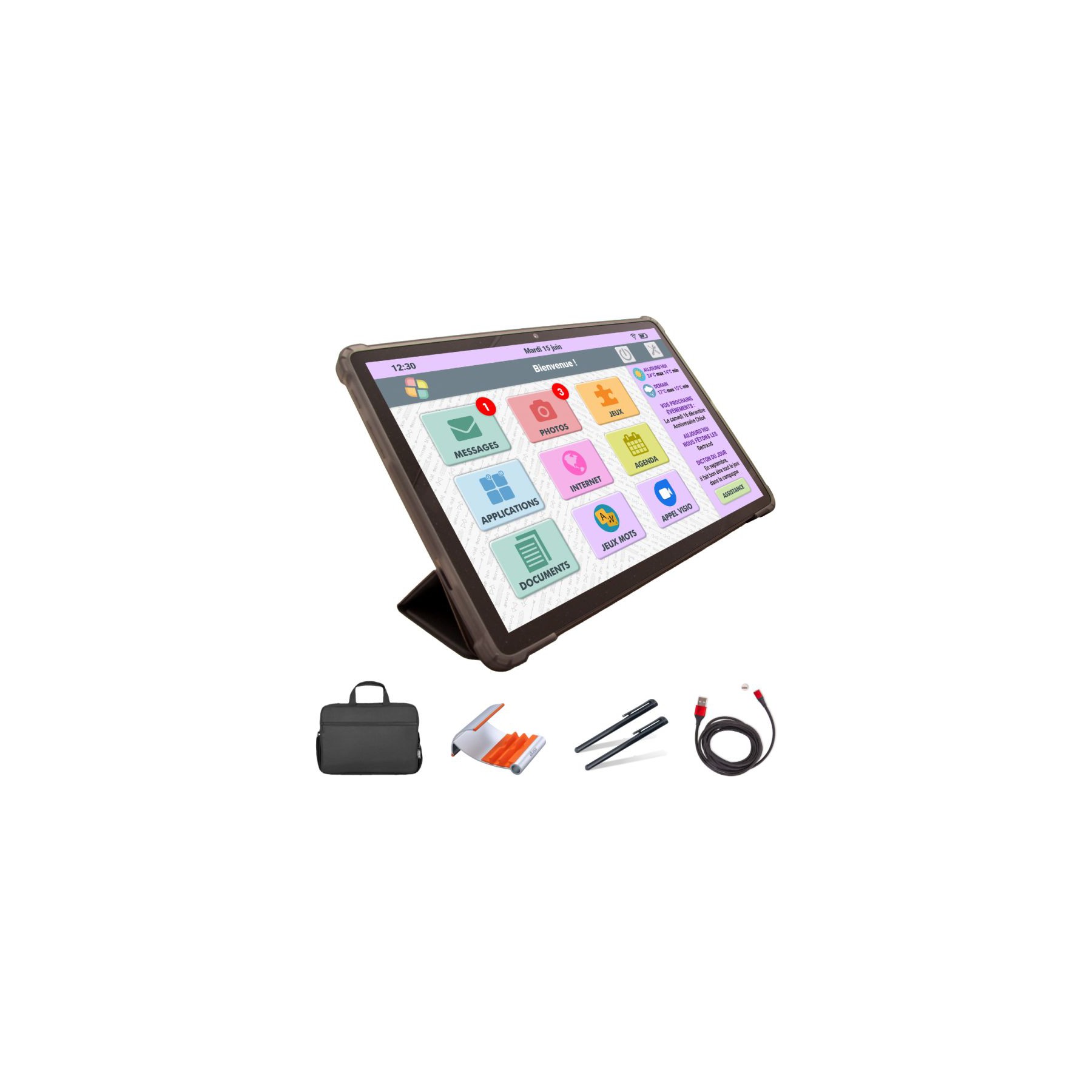 Tablette senior FACILOTAB Pack Nomad – WiFi 4G – Tablette Seniors
