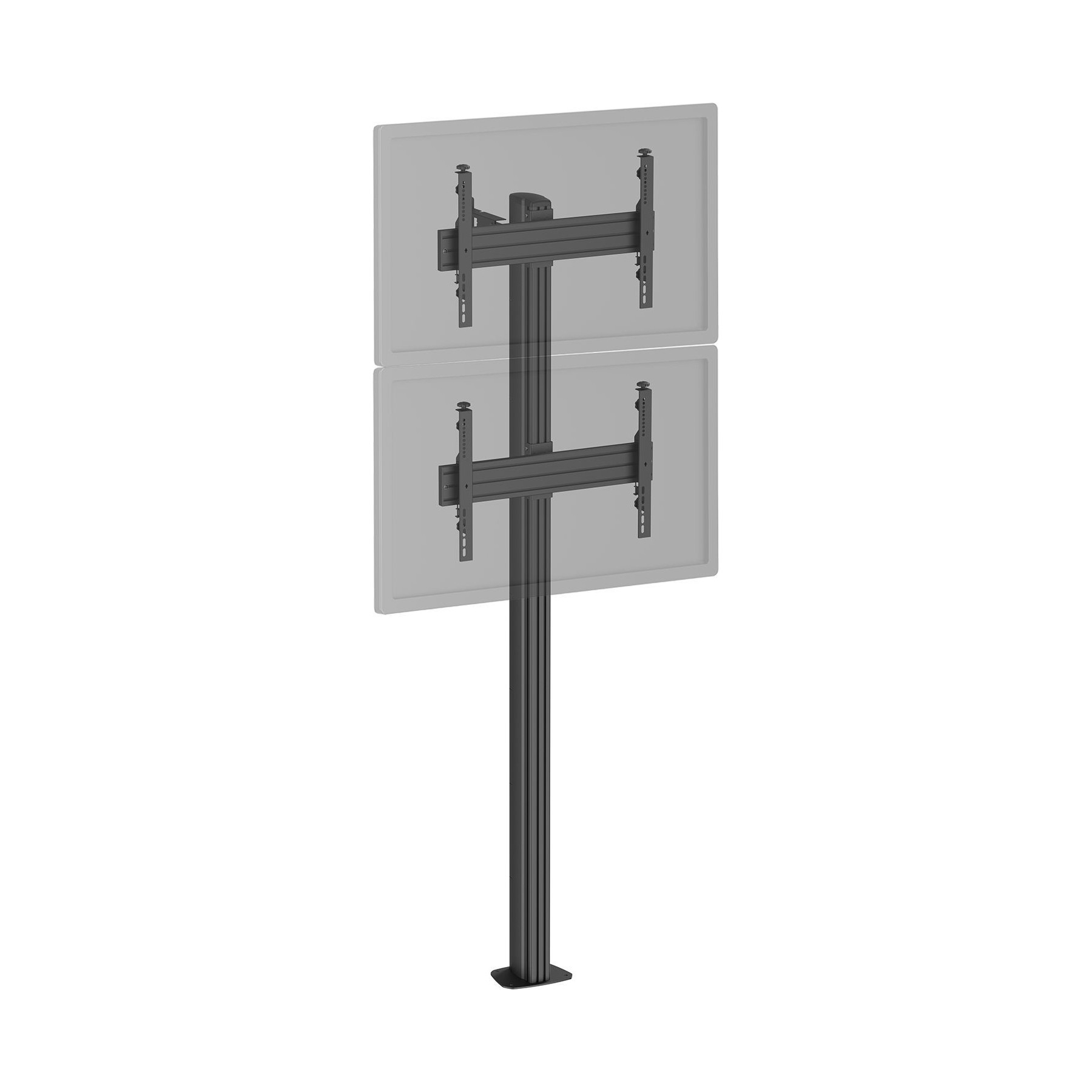 Pied TV KIMEX 2 écrans TV 40"-65", Hauteur 240cm, noir