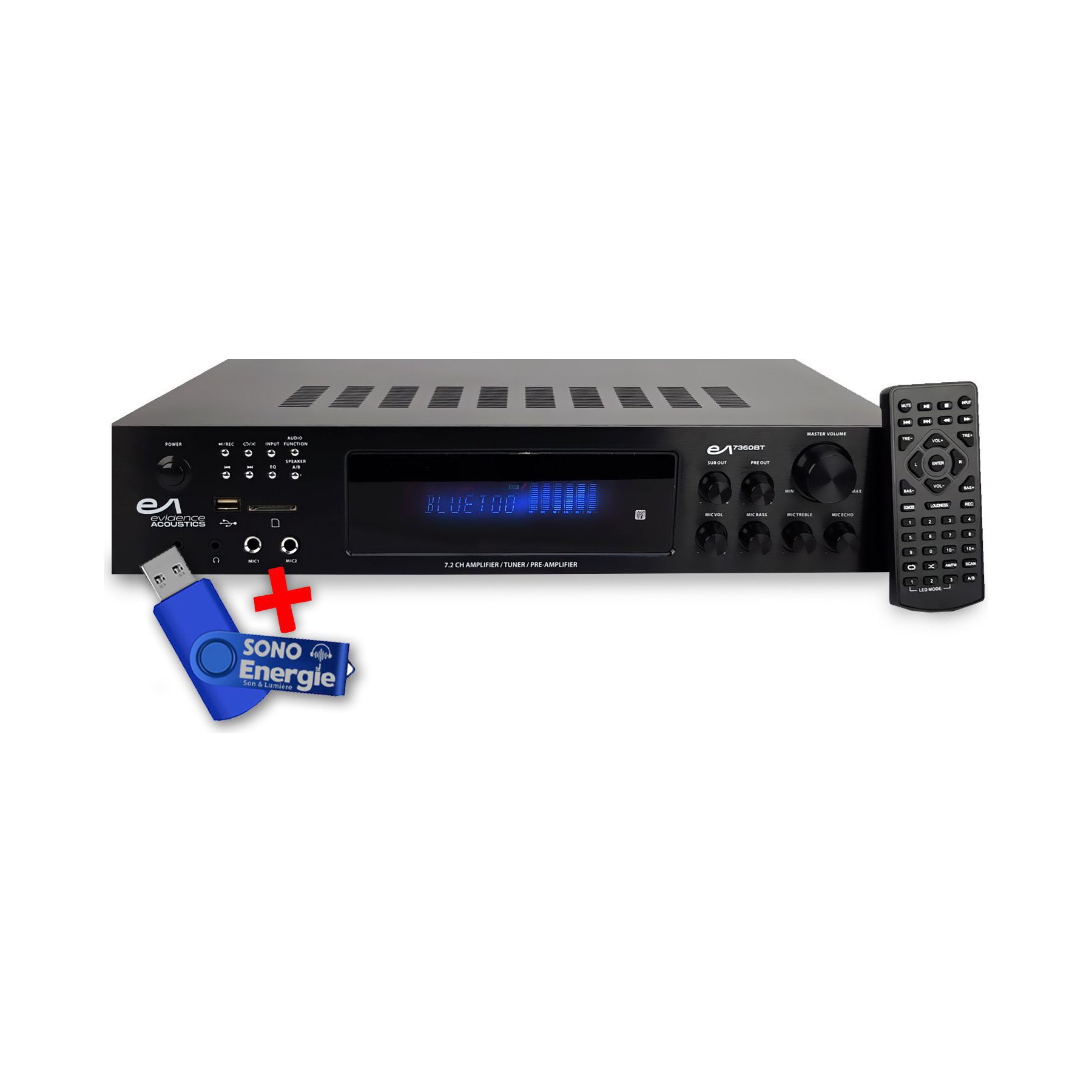 Pack sono EVIDENCE ACOUSTICS EA-7360-BT 4x75W+3x20W+ Clé USB 32G