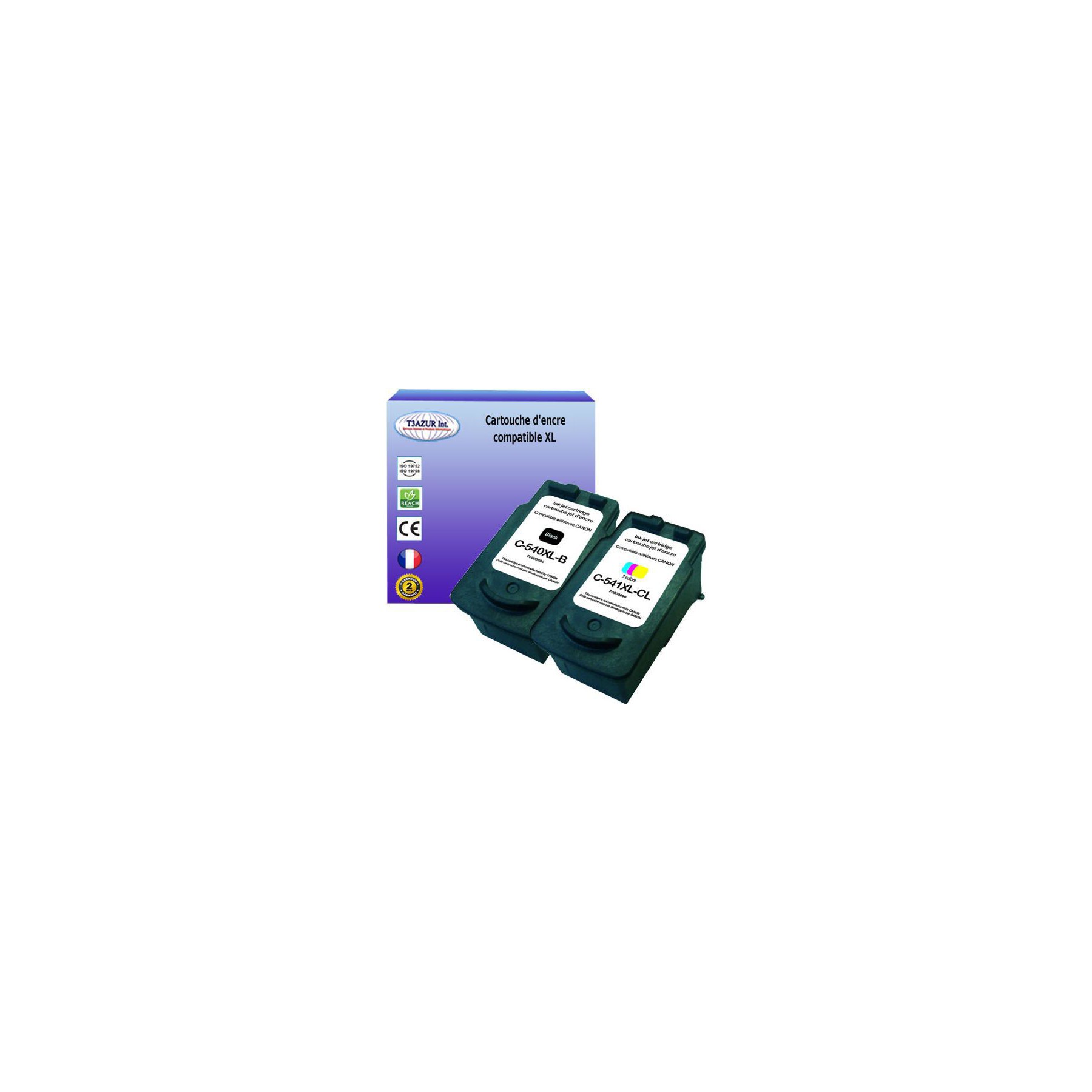 Cartouche d'encre T3AZUR pour Canon pixma MG4250 (1N+1C)
