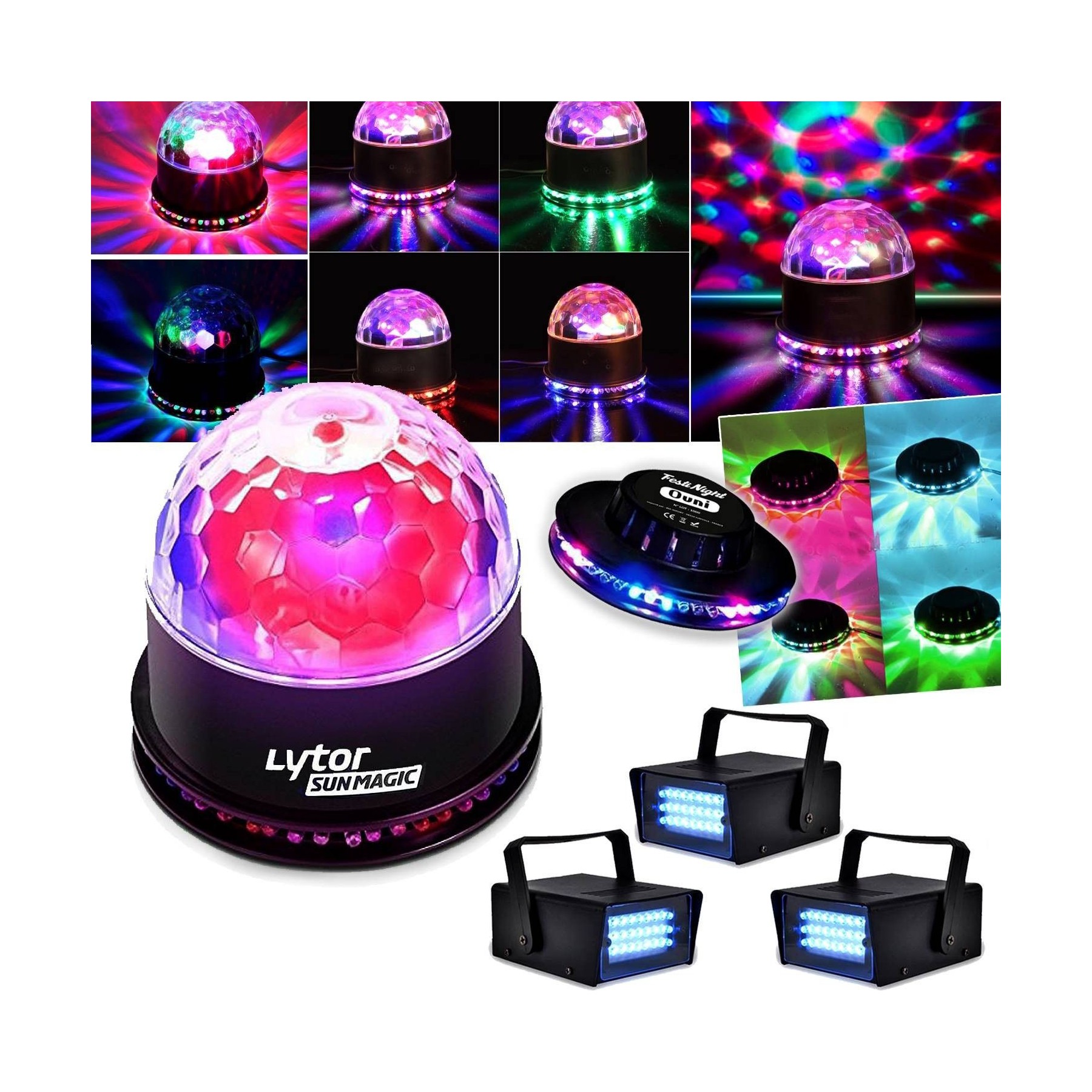 Jeu de lumières LYTOR Pack Soirée FIESTA SUNMAGIC + 3 LEDSTROB