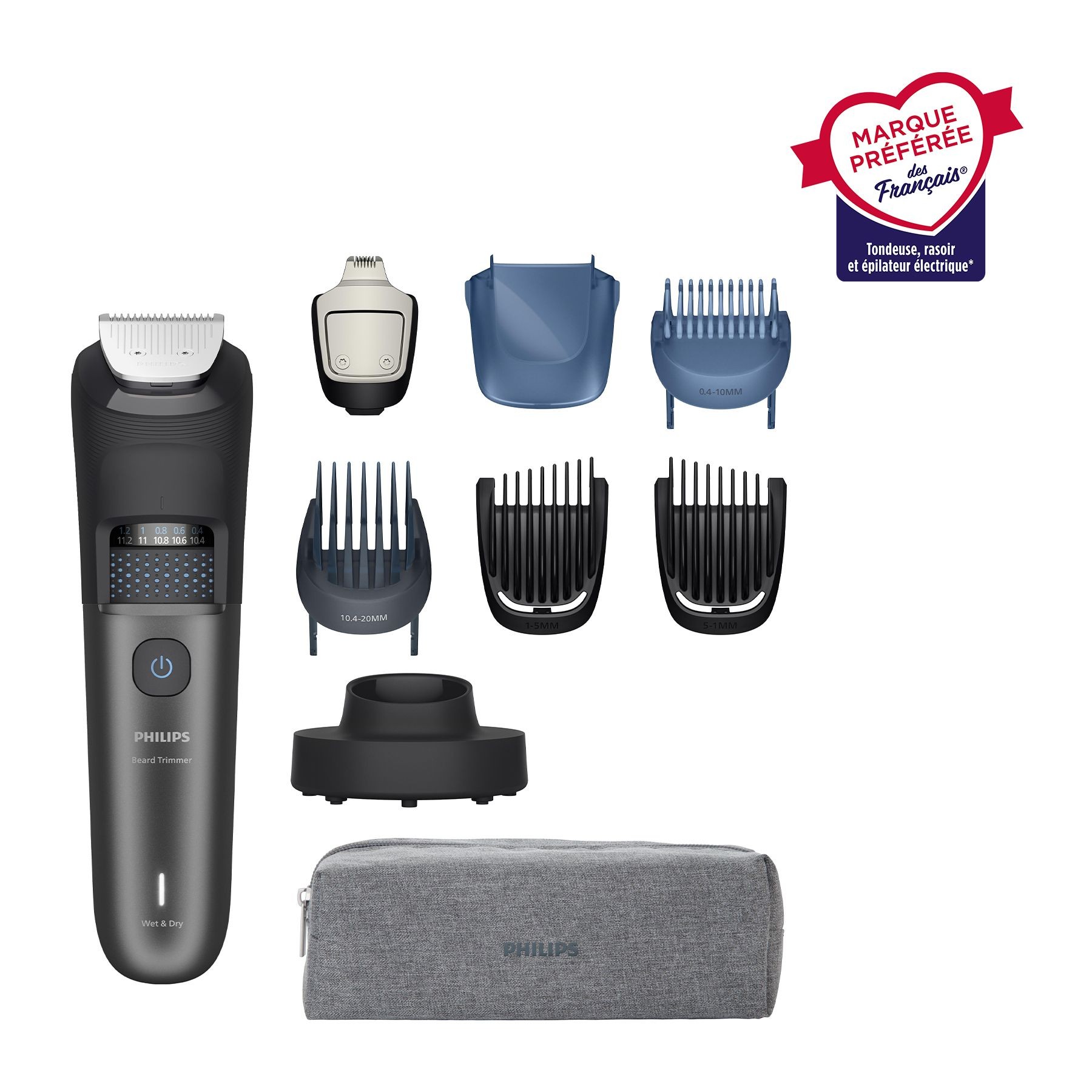 Tondeuse barbe PHILIPS BT7665/15 Series 7000, molette réglable, 40 hauteurs de coupe, précision 0,2 mm, autonomie 120 mn