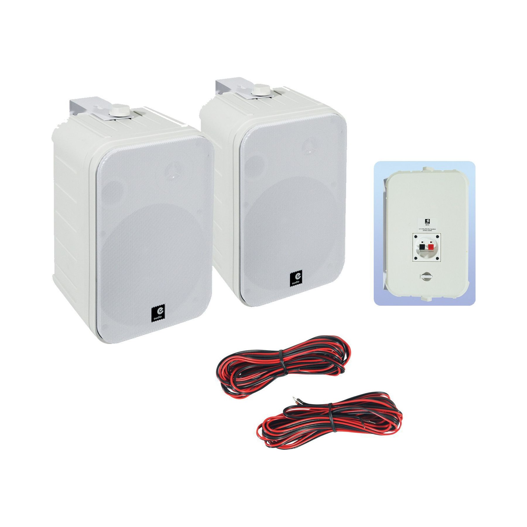 Enceinte Multiroom E-AUDIO Paire de mini enceintes 200W Blanches 6,
