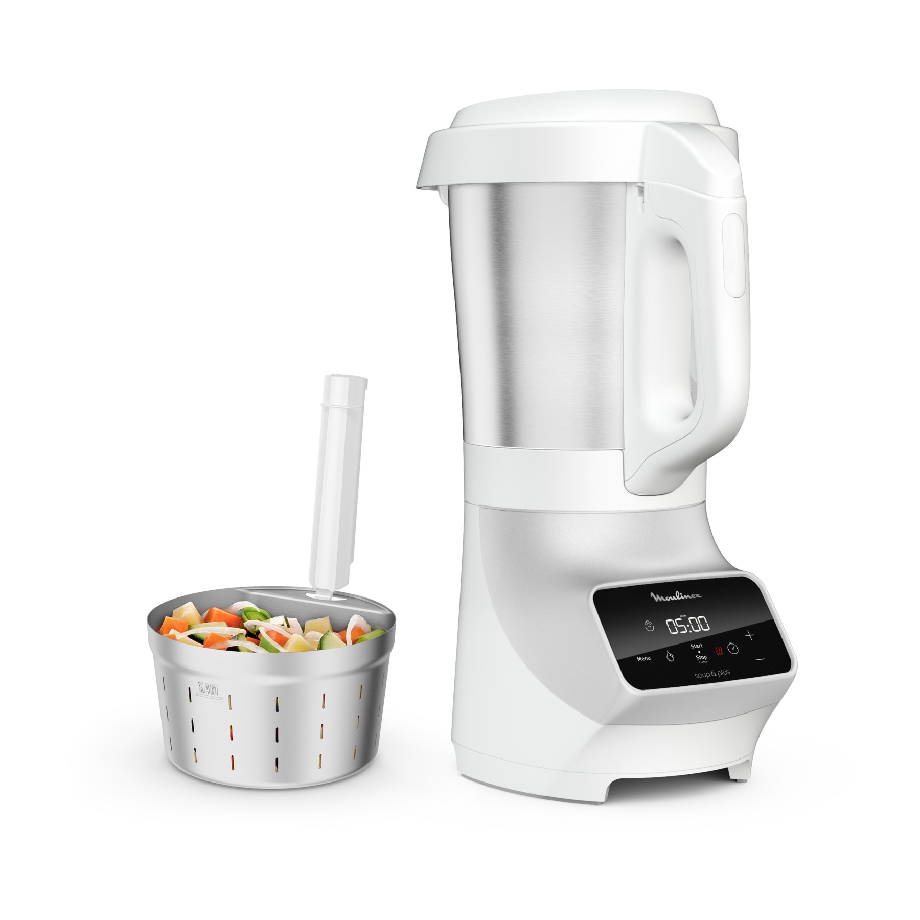 Blender chauffant MOULINEX SOUP et  PLUS LM926B00 BLANC 2L + bol vapeur