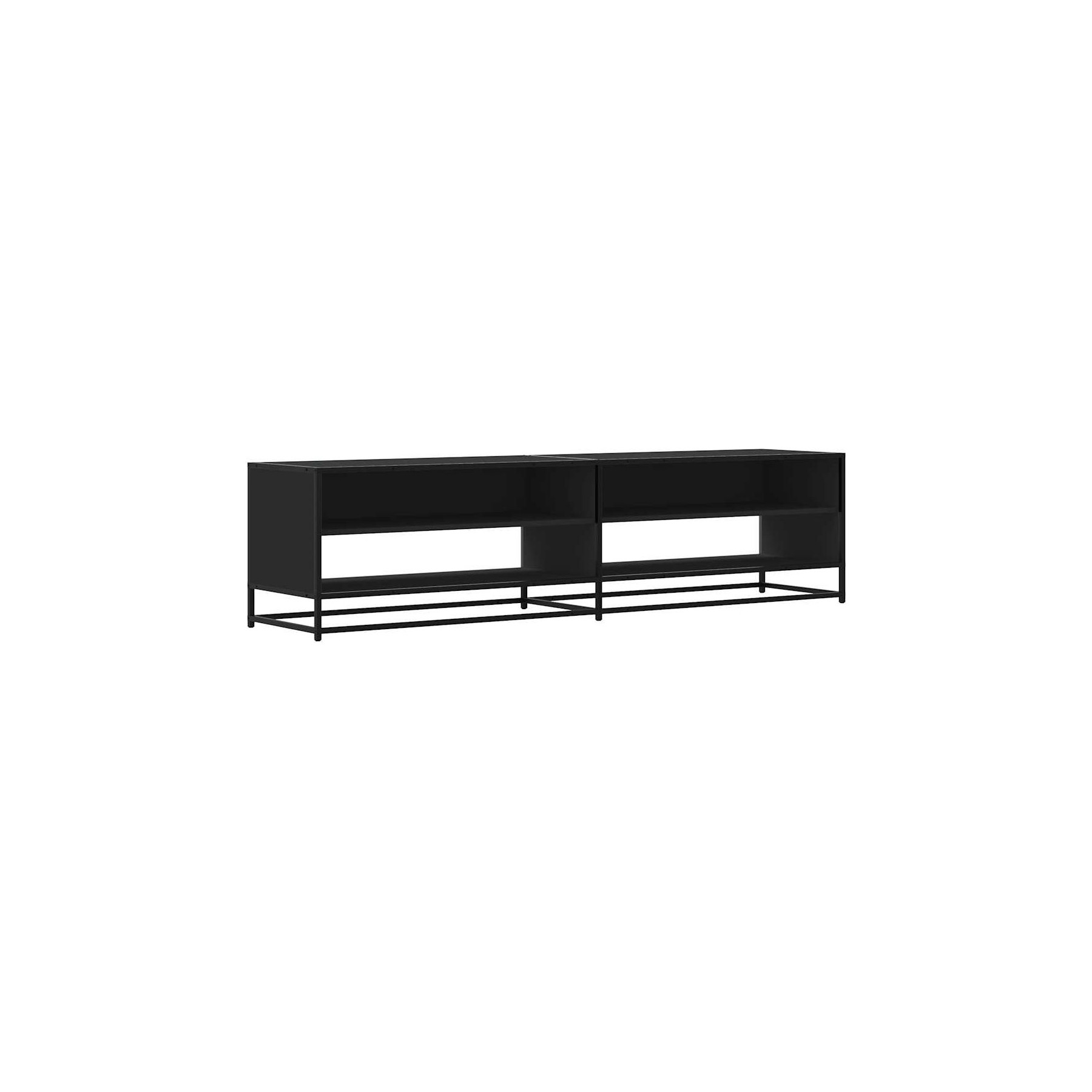 Meuble TV HELLOSHOP26 Meuble TV noir 180,5 x 40 x 46 cm avec g