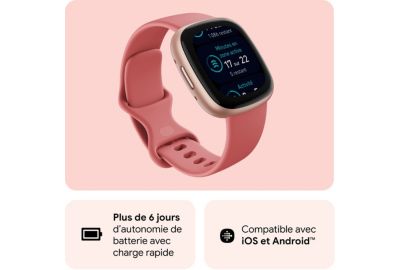 Montre santé FITBIT Versa 4 Aluminium Rose cuivre et sable