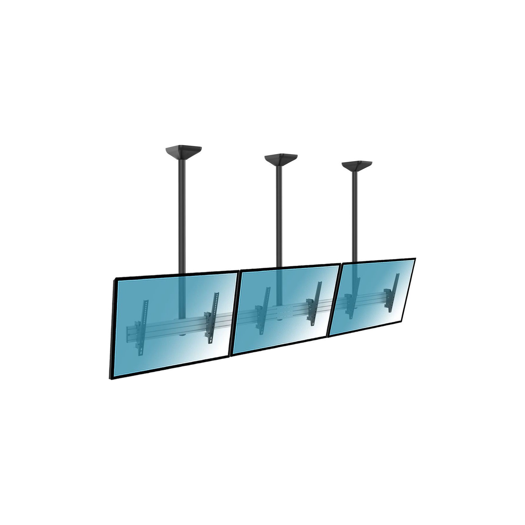 Support plafond TV KIMEX Support plafond 3 écrans TV 50-55",150cm