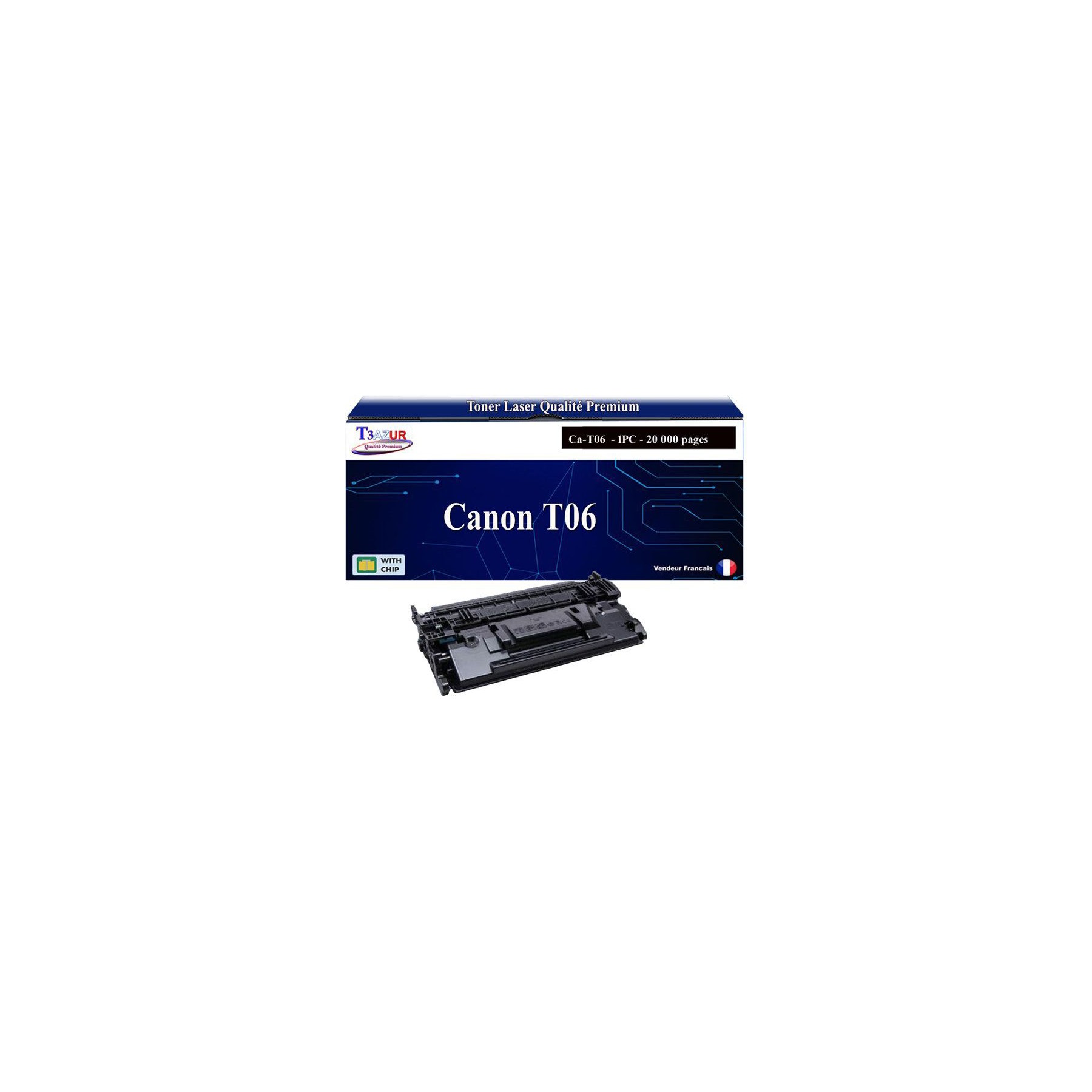Toner T3AZUR compatible avec Canon T08 Noir