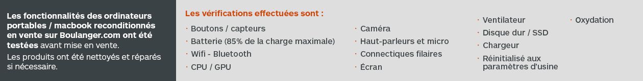 Ordinateur Apple MACBOOK Pro M1 8Go RAM 256Go SSD Argent Reconditionné