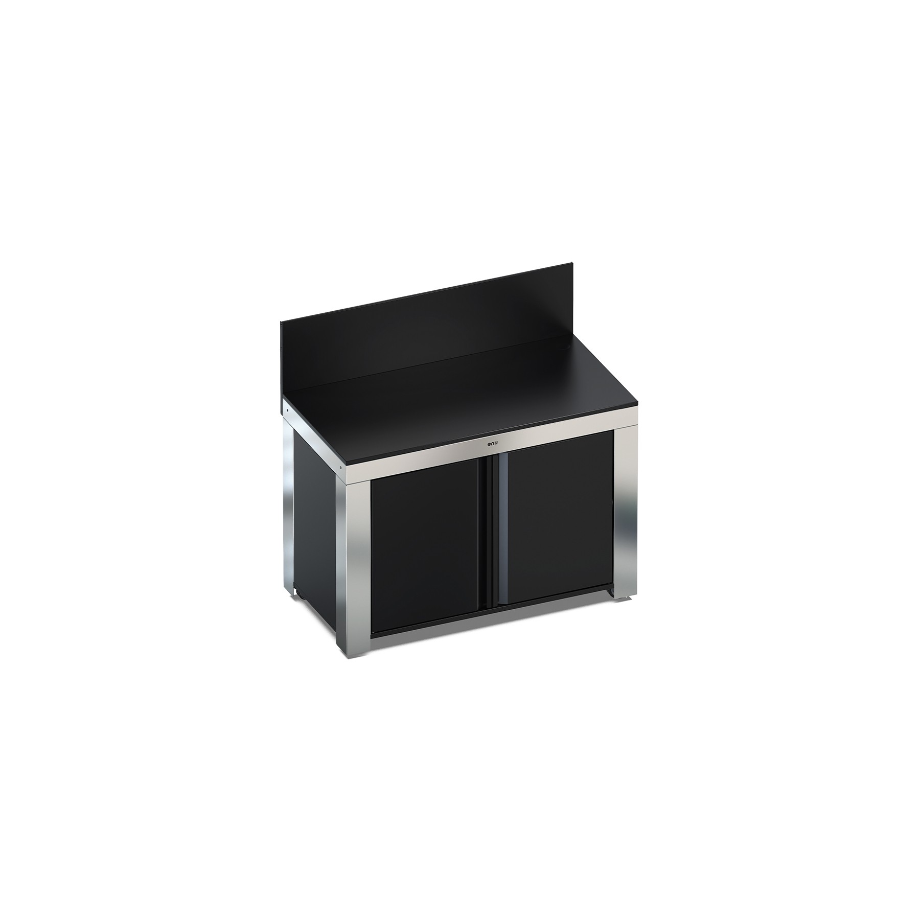 Chariot Plancha ENO Felix Inox/acier 2 portes comaptible planchas ENO