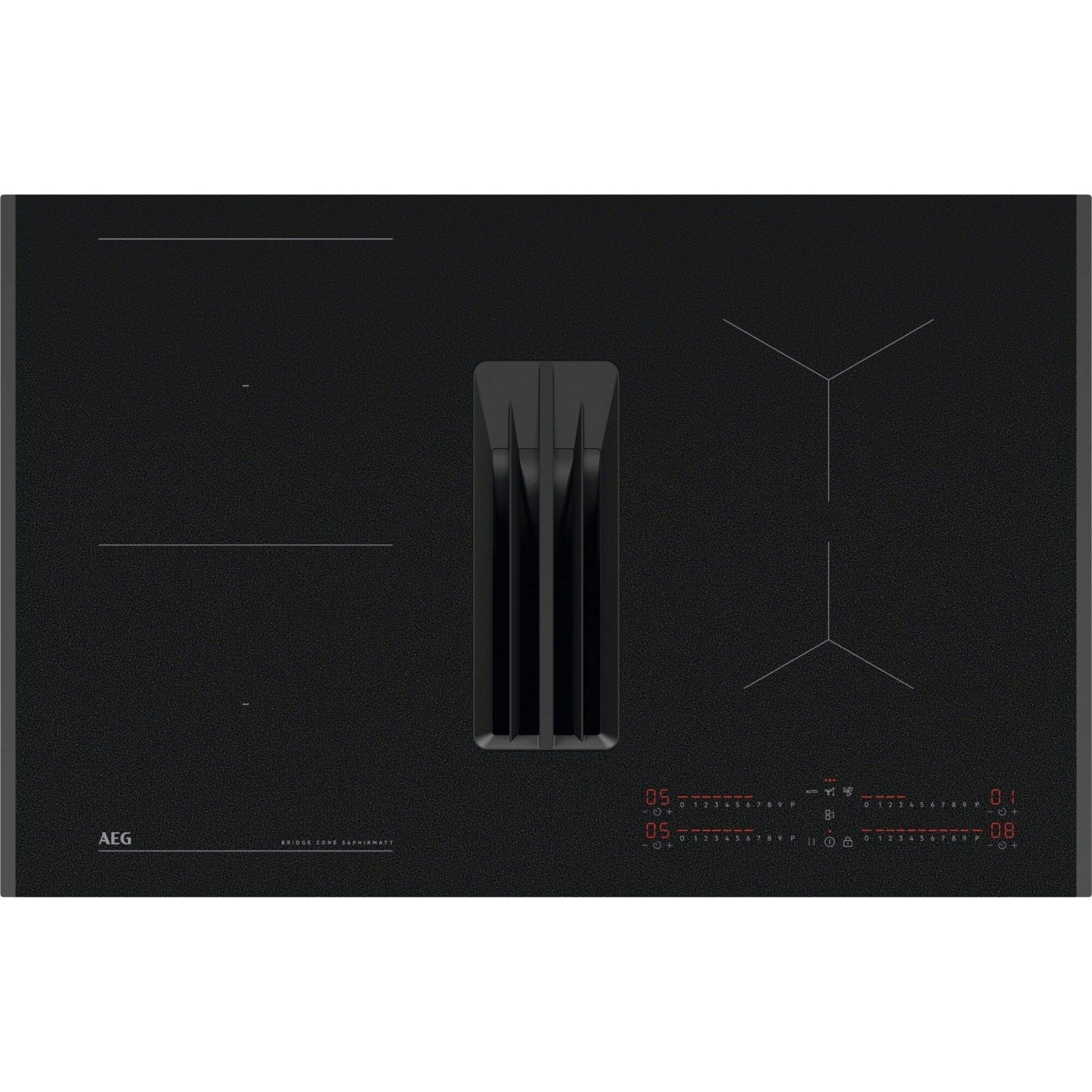 Plaque induction aspirante AEG TH84CB03FZ SaphirMatt® résistante aux rayures