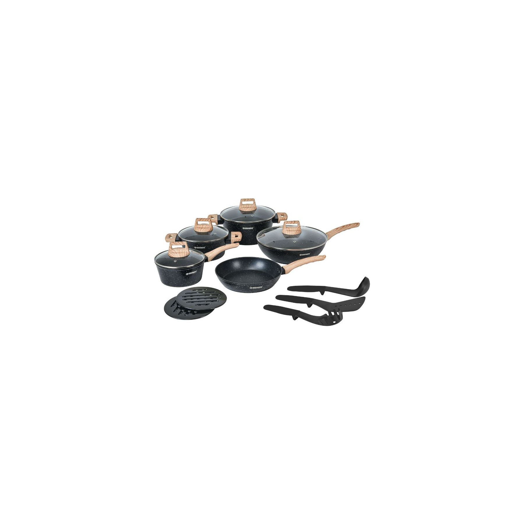 Batterie de cuisine HERZBERG HGWDMRB14-BLK