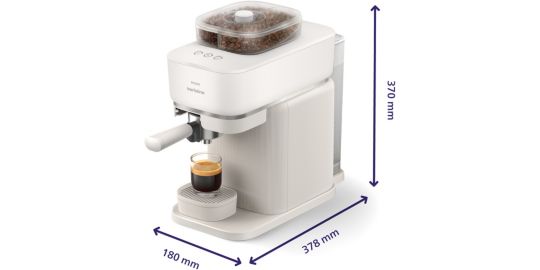 Machine à expresso PHILIPS Baristina BAR320/00 cafetière à grain bac double compartiment Blanche