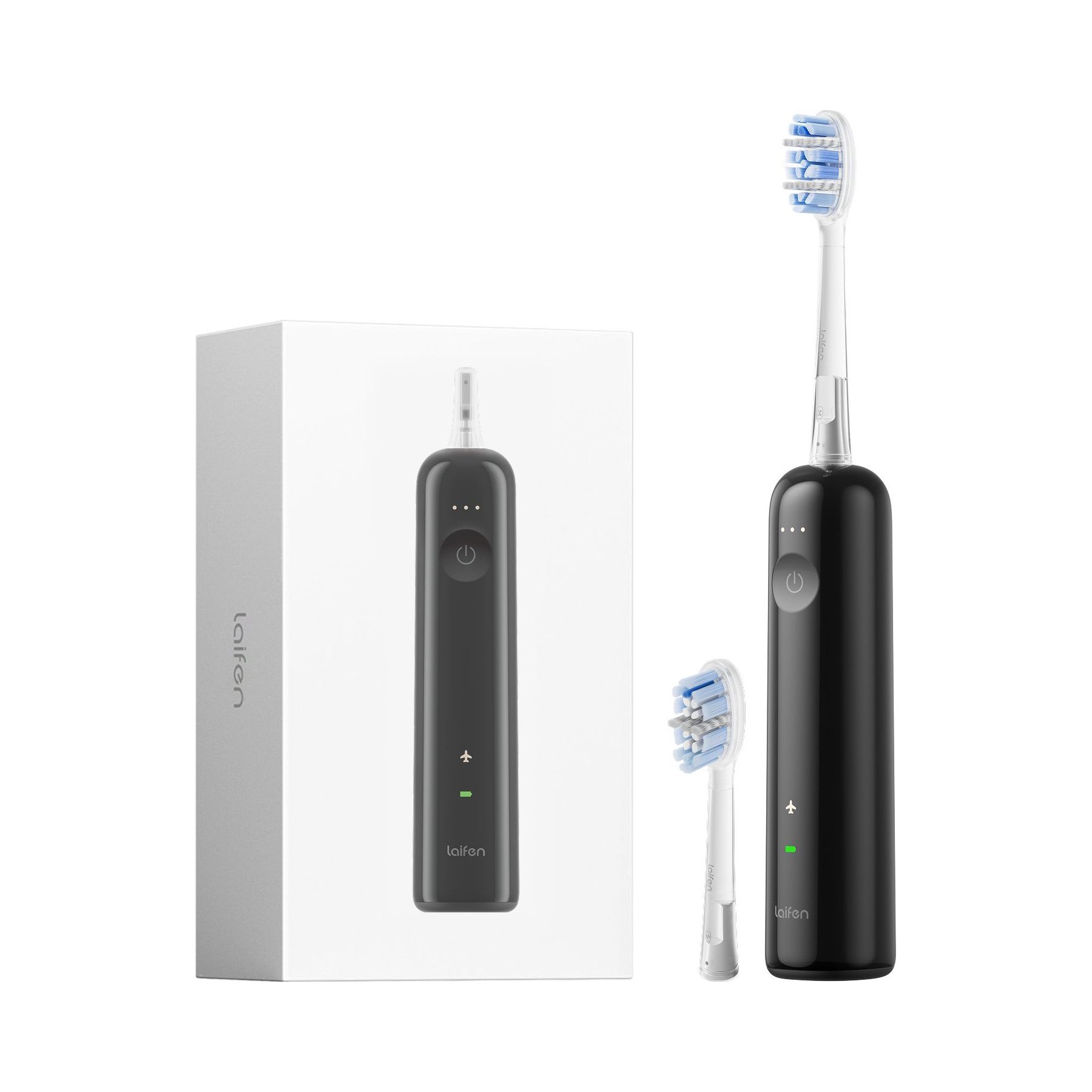 Brosse à dents électrique LAIFEN Wave Pro Alu brossé - Noir