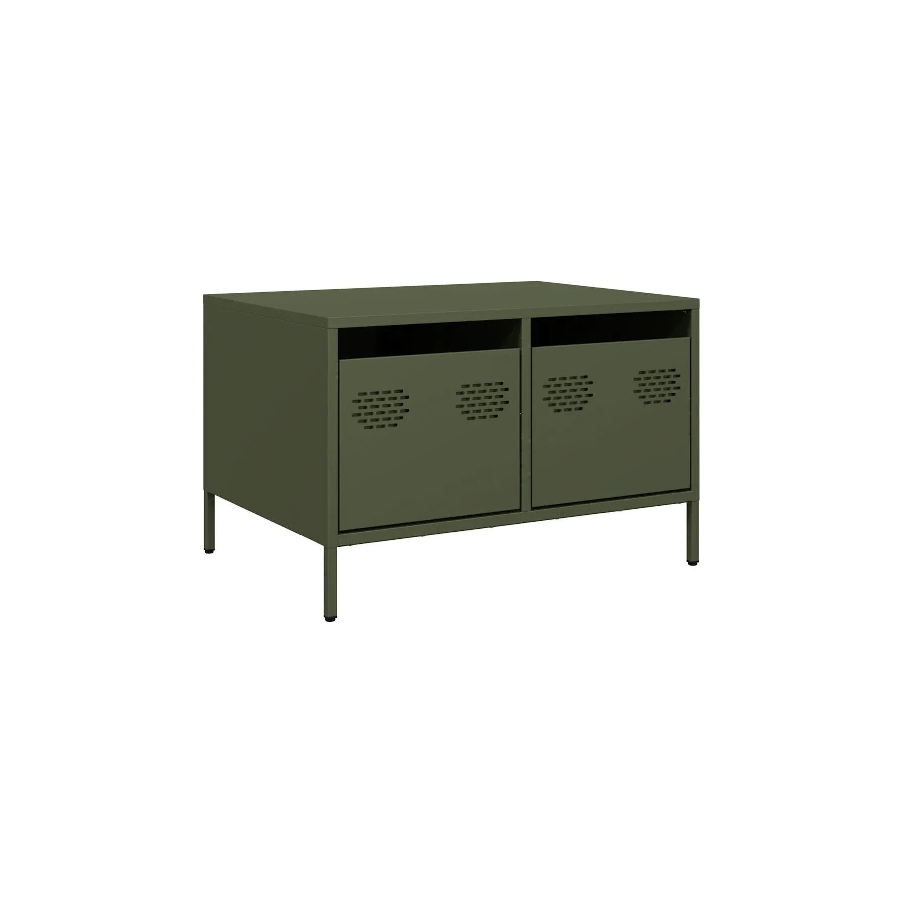 Meuble TV HELLOSHOP26 Meuble TV industriel avec 2 tiroirs 68 x