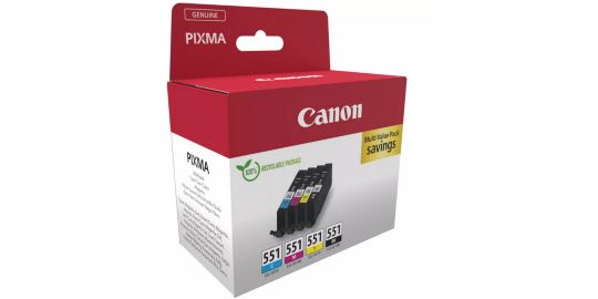 Cartouche d'encre CANON Pack Multipack 4 Originales CLI-551 Couleurs (C/M/Y/BK Photo) - 6509B009