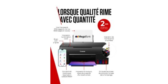 Imprimante jet d'encre CANON Megatank G650