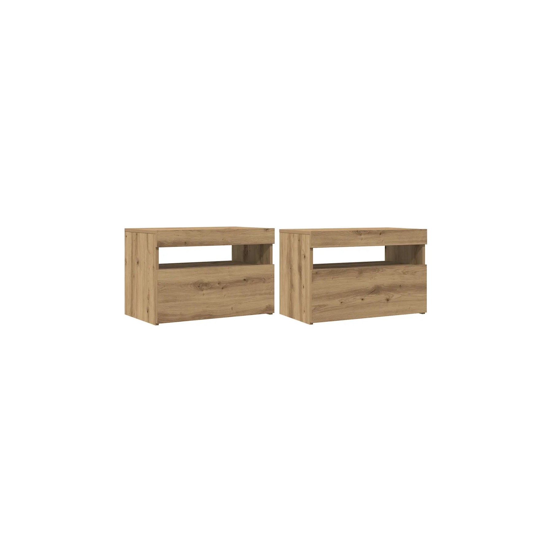 Meuble TV HELLOSHOP26 Lot de 2 meubles TV modernes avec lumièr