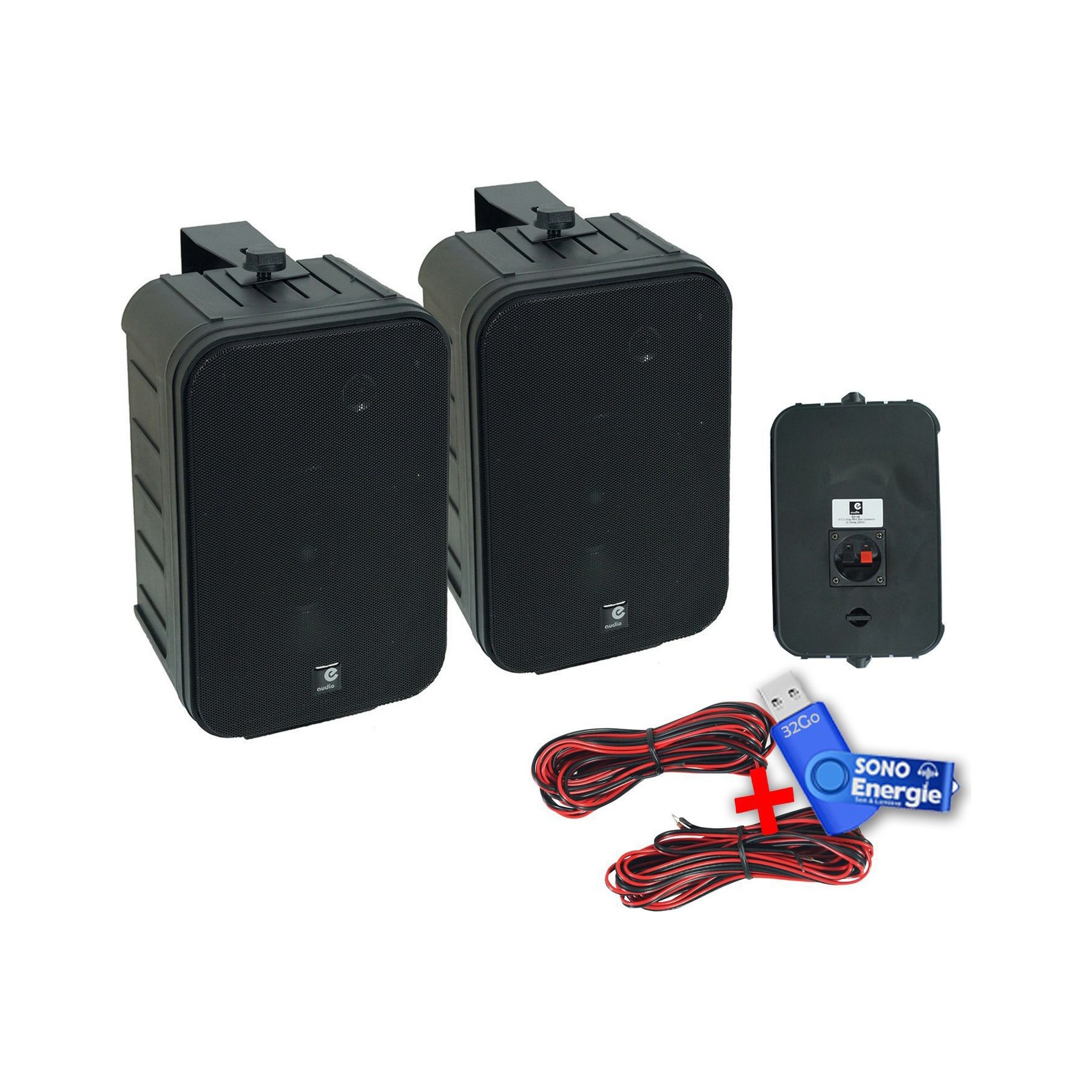 Enceinte Multiroom E-AUDIO Paire d'enceintes 200W 6.5" avec support