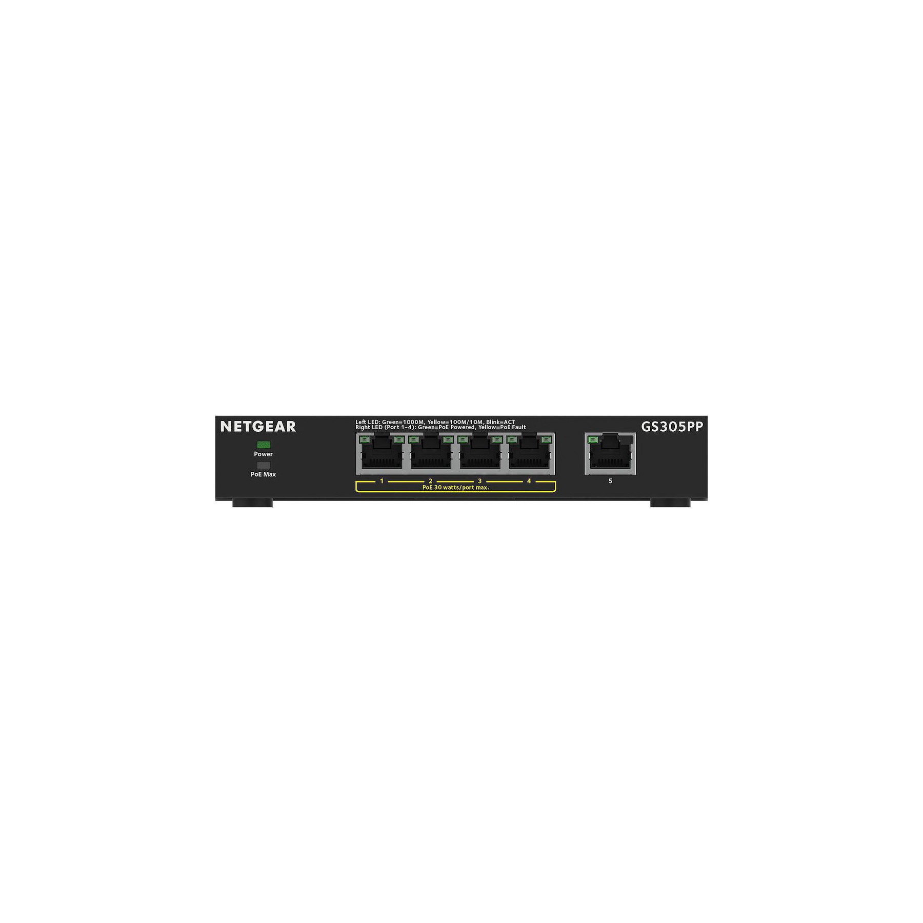 Switch ethernet NETGEAR Switch RJ45 Giga 5 Ports POE GS305PP-100