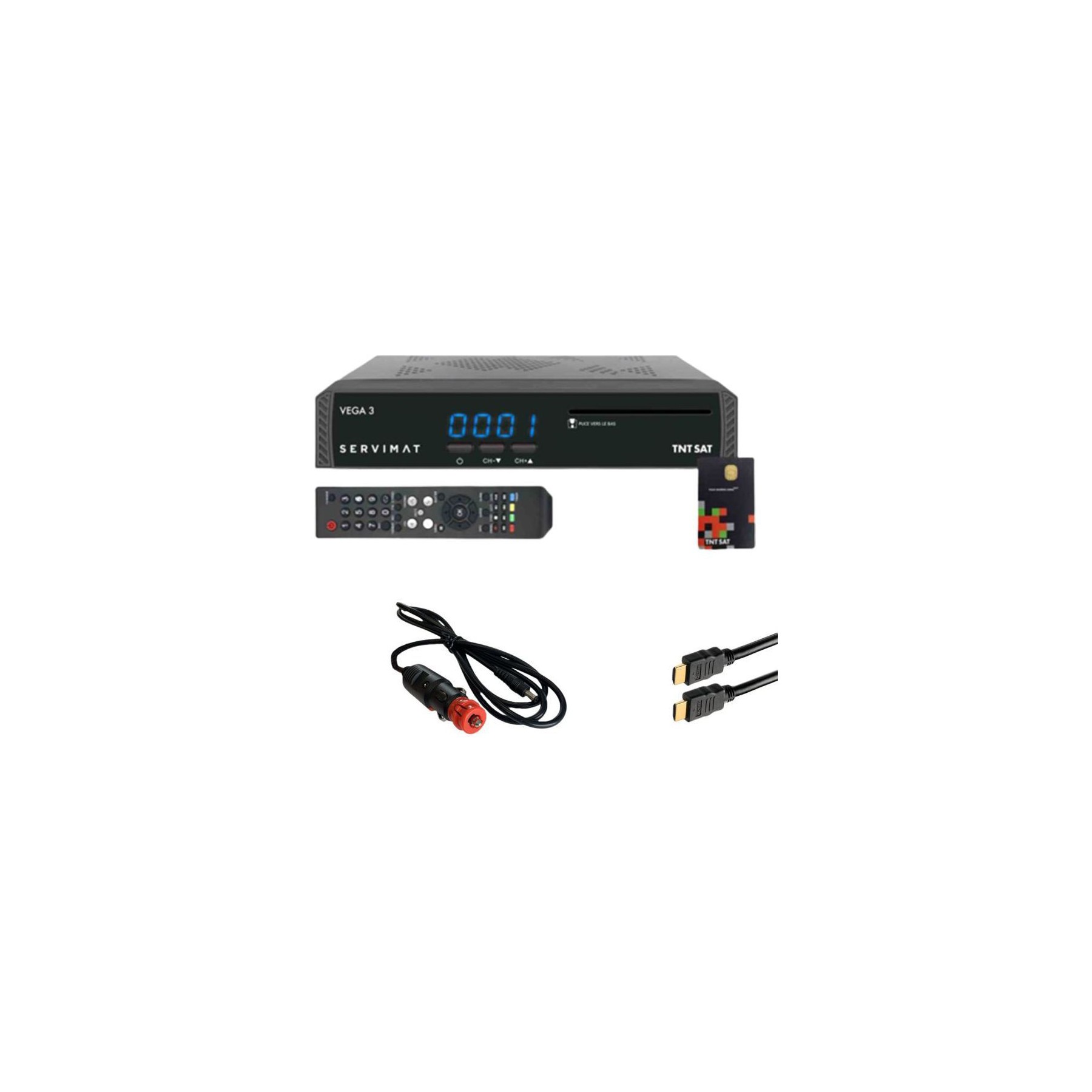 Décodeur satellite SERVIMAT Pack  Récepteur Satellite Full Hd + Cart