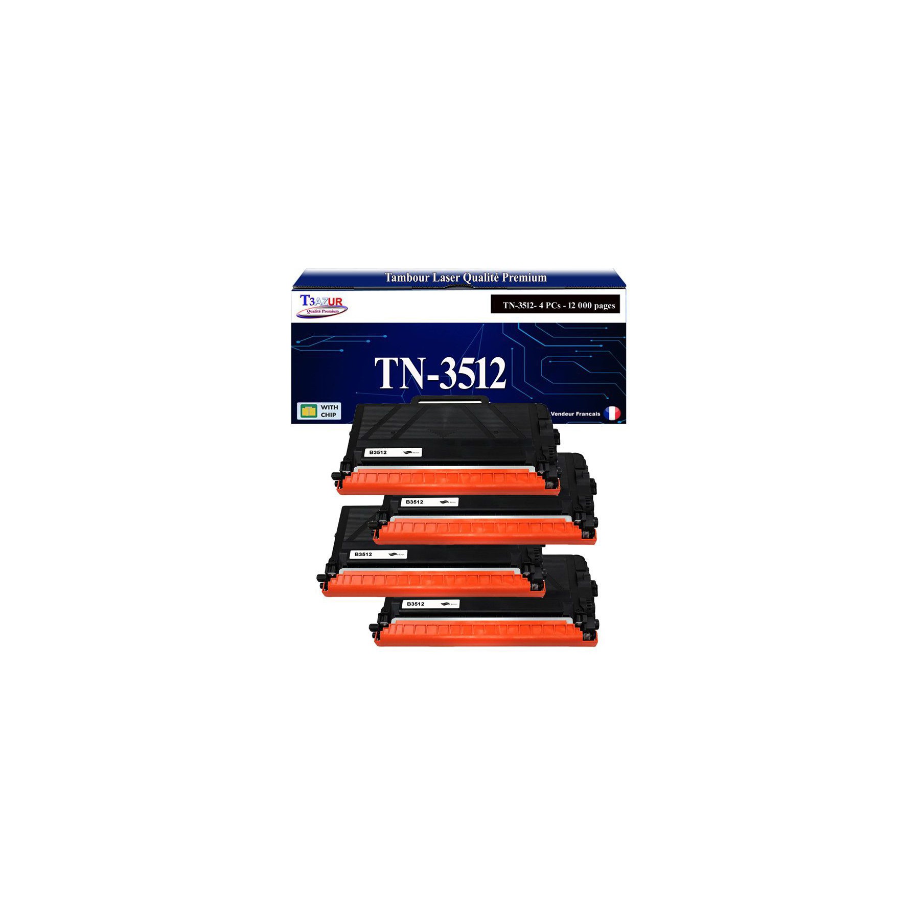 Toner T3AZUR Pour Brother DCPL6600DW HLL6450DW x4