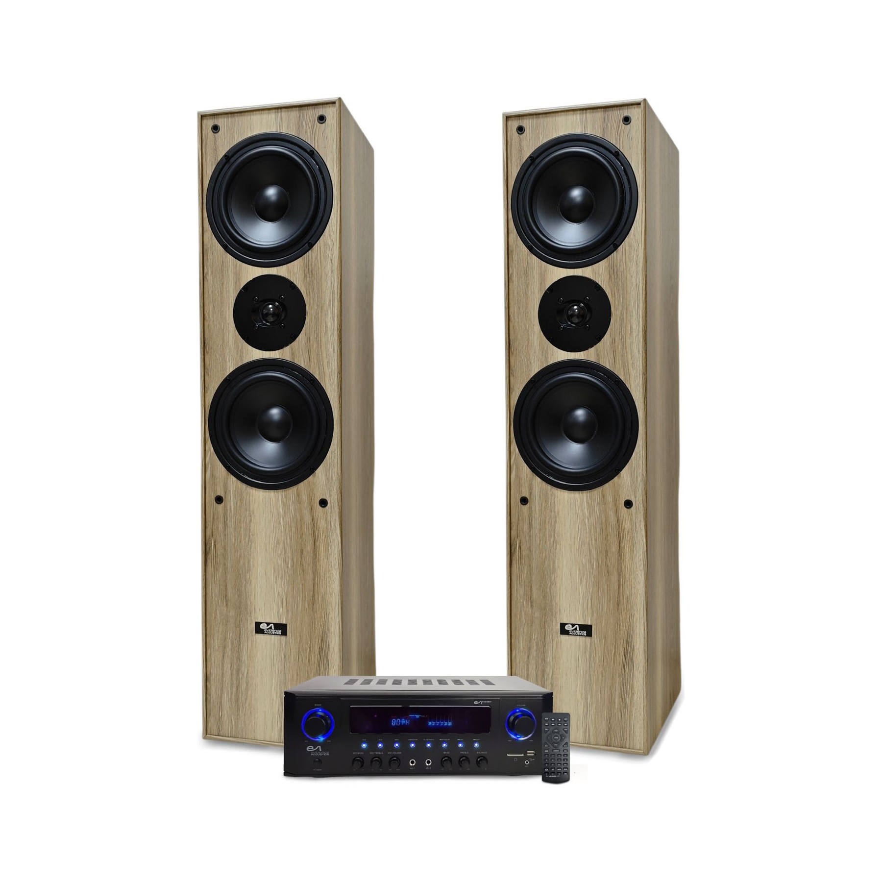 Pack enceinte Home Cinéma EVIDENCE ACOUSTICS EA700-WOOD 5.1 Karaoke 2x50W USB SD FM C