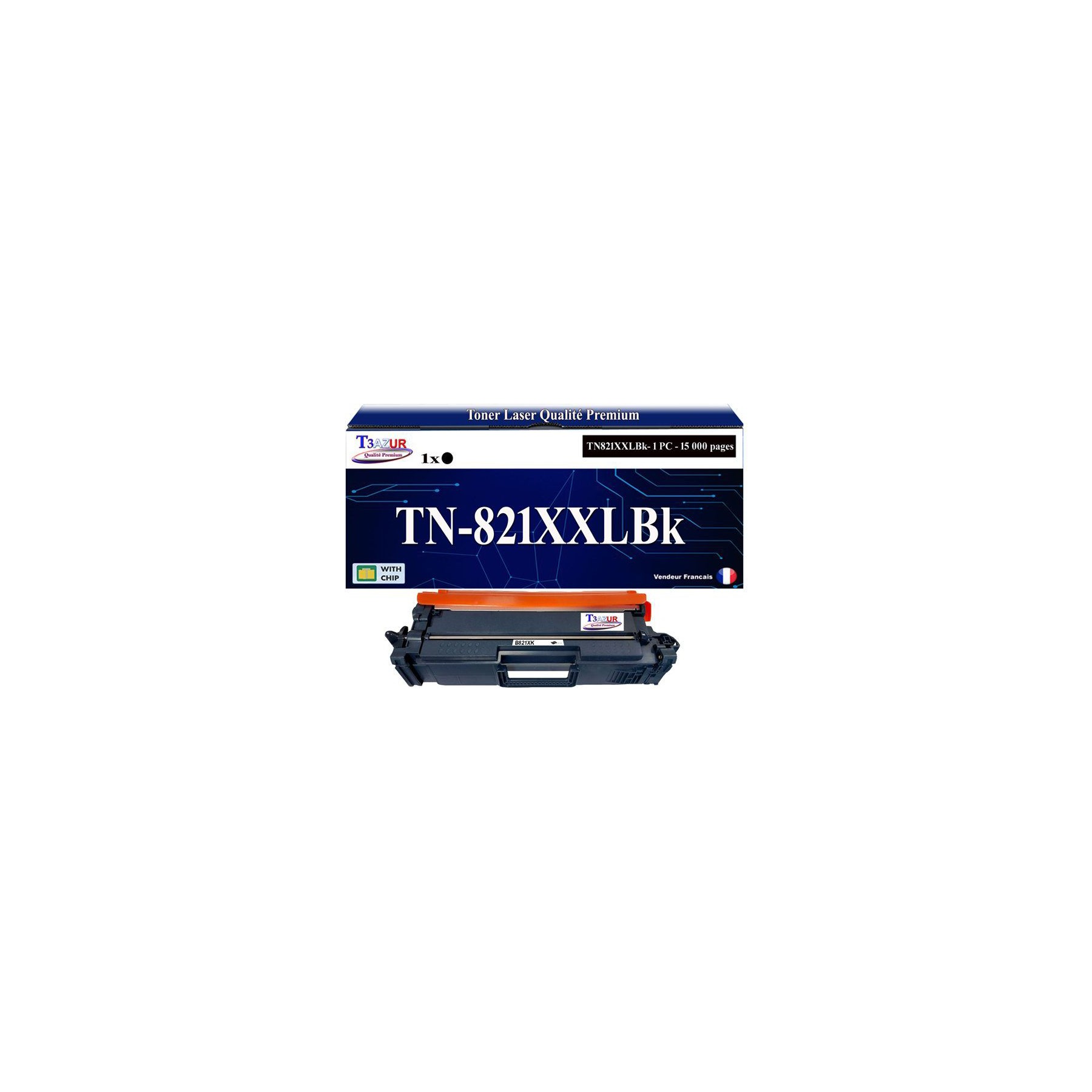 Toner T3AZUR Pour Brother  TN-821 XXL Noir