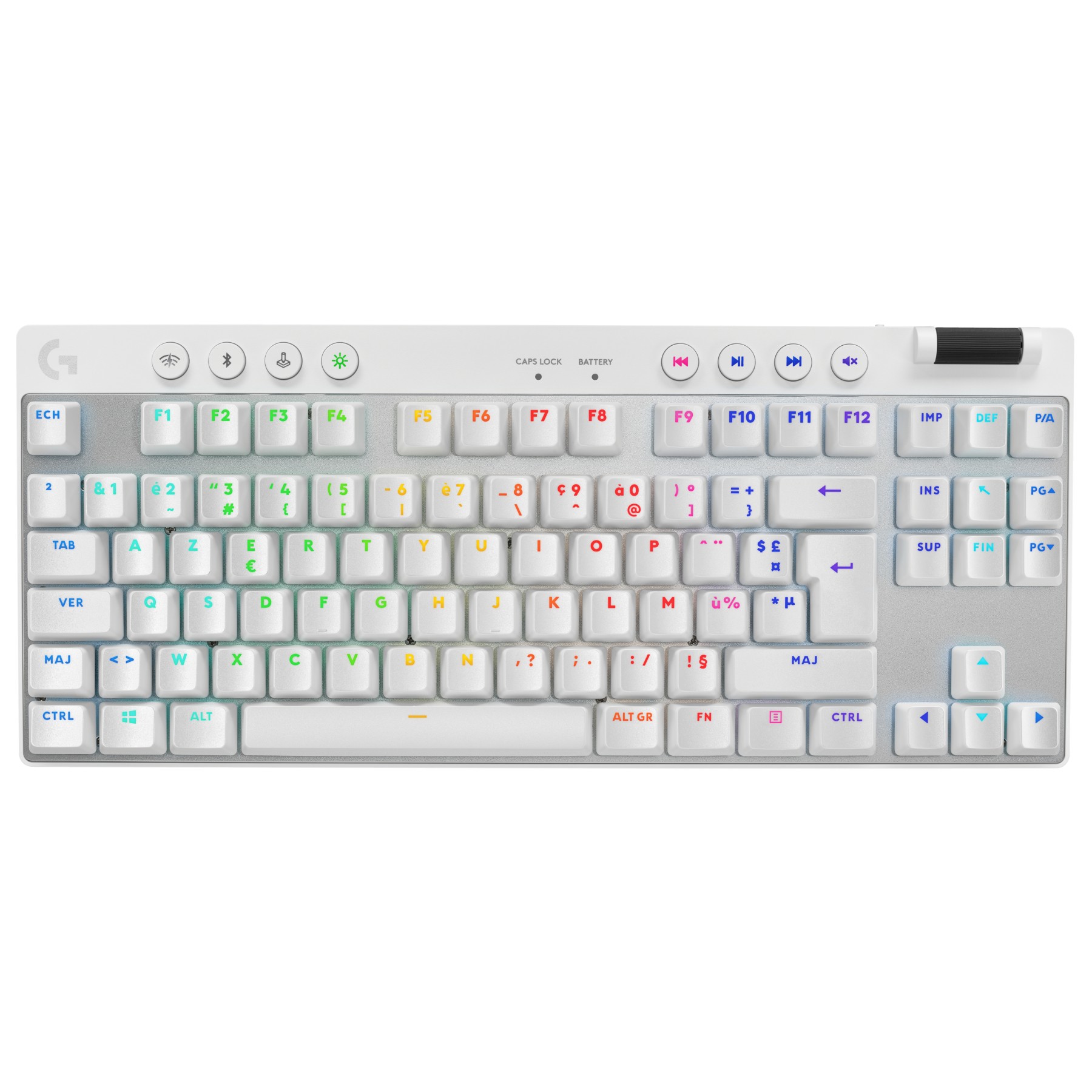Clavier gamer sans fil LOGITECH Pro X LIGHTSPEED  TKL Tactile Blanc