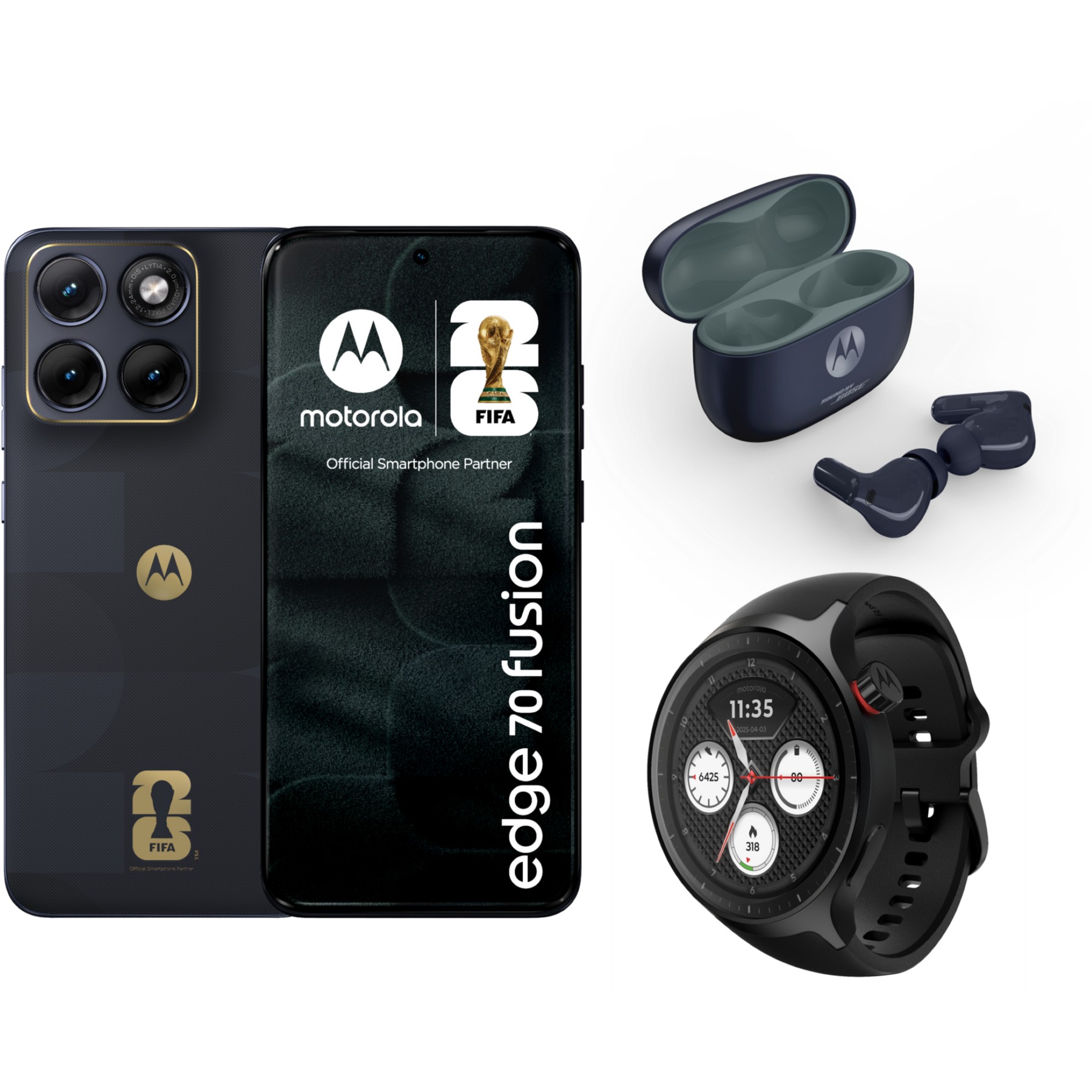 Smartphone MOTOROLA Pack Edge 70 Fusion256GoFifa+buds2+Watch