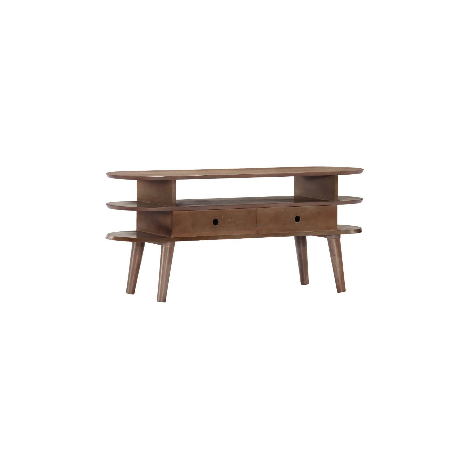 Meuble TV HELLOSHOP26 Meuble TV 110 x 35 x 50 cm avec 2 tiroir