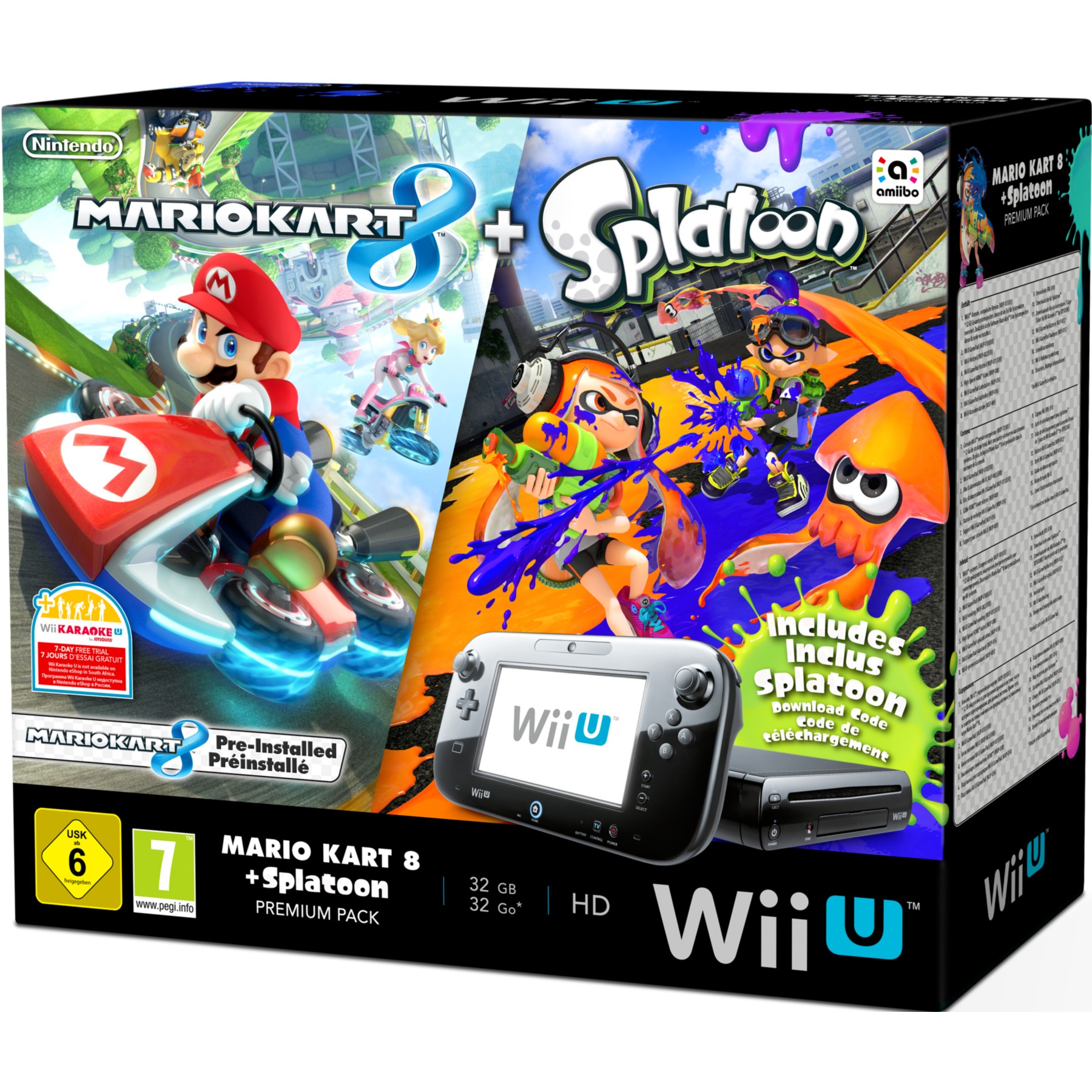 Console Wii U NINTENDO Wii U Premium Mario Kart 8 + Splatoon Reconditionné