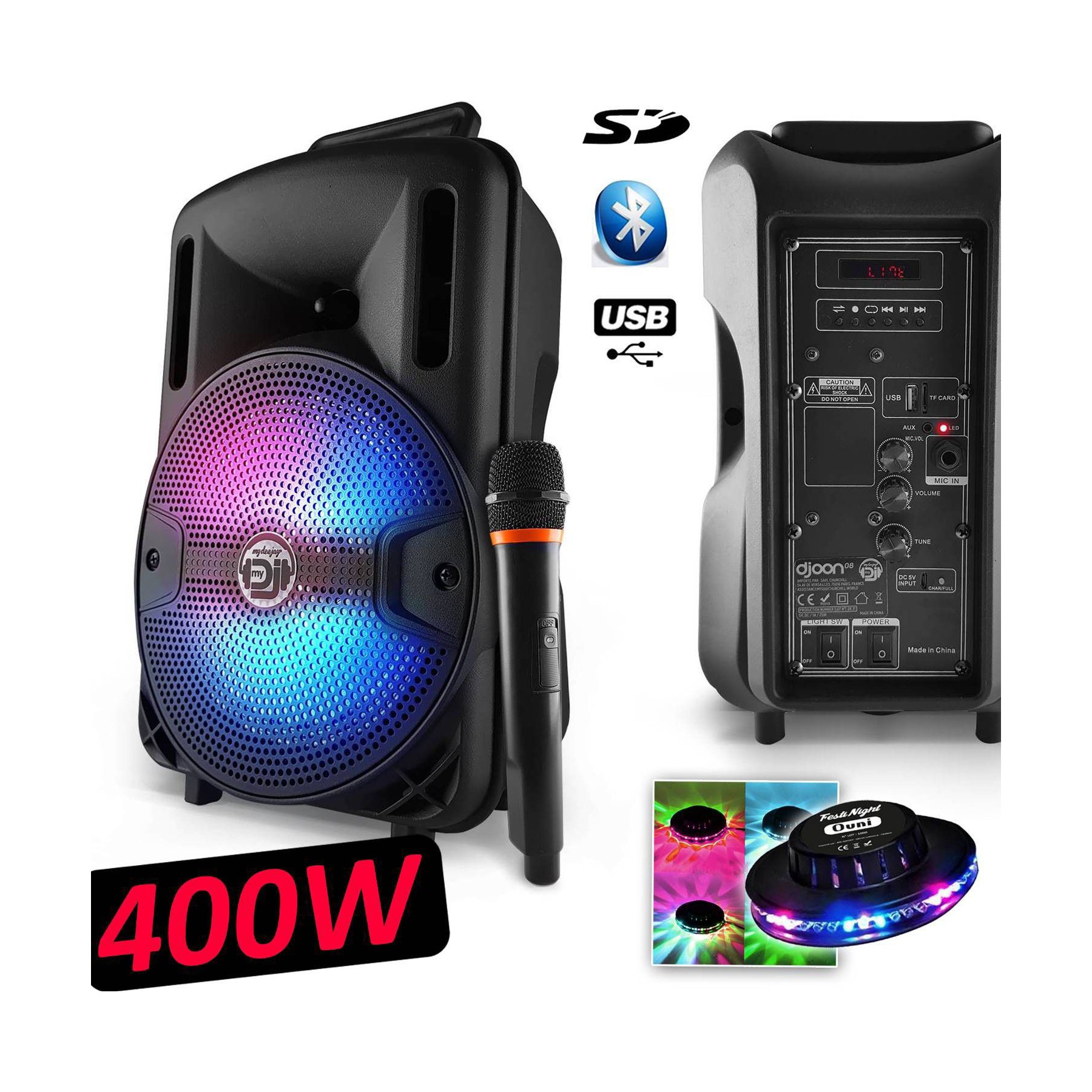 Pack sono MYDEEJAY Enceinte Mobile Party Karaoké Dj Sono PA