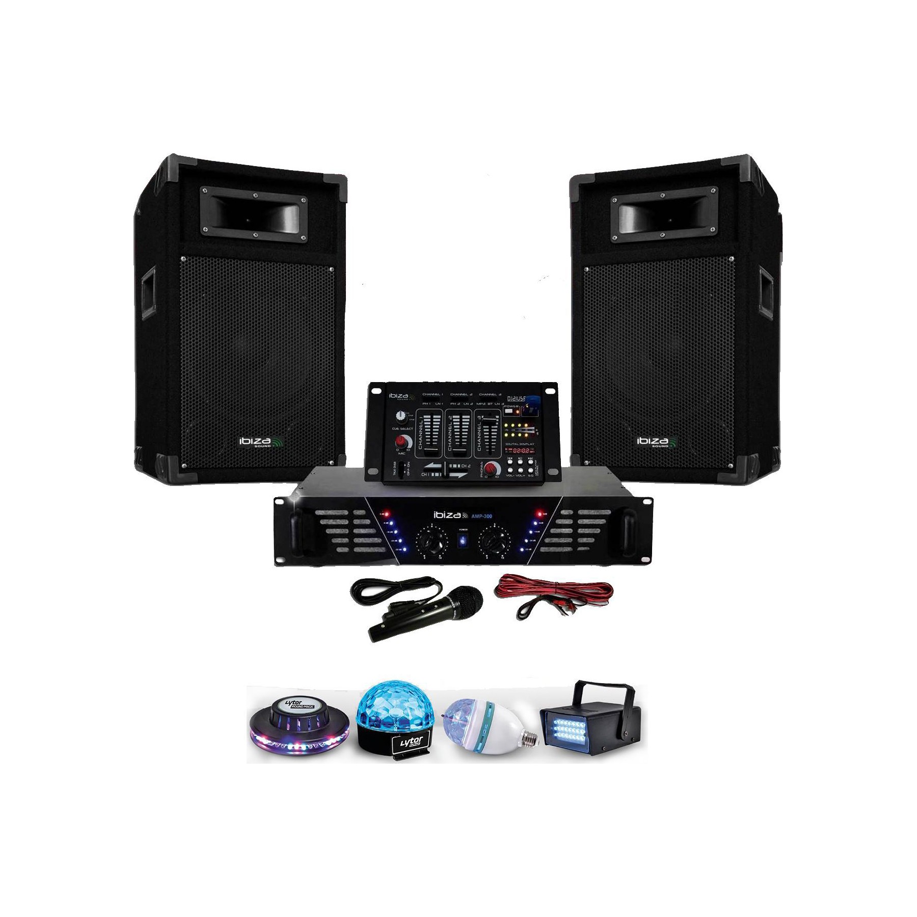 Pack sono IBIZA Pack sonorisation DJ-300 Complet avec En