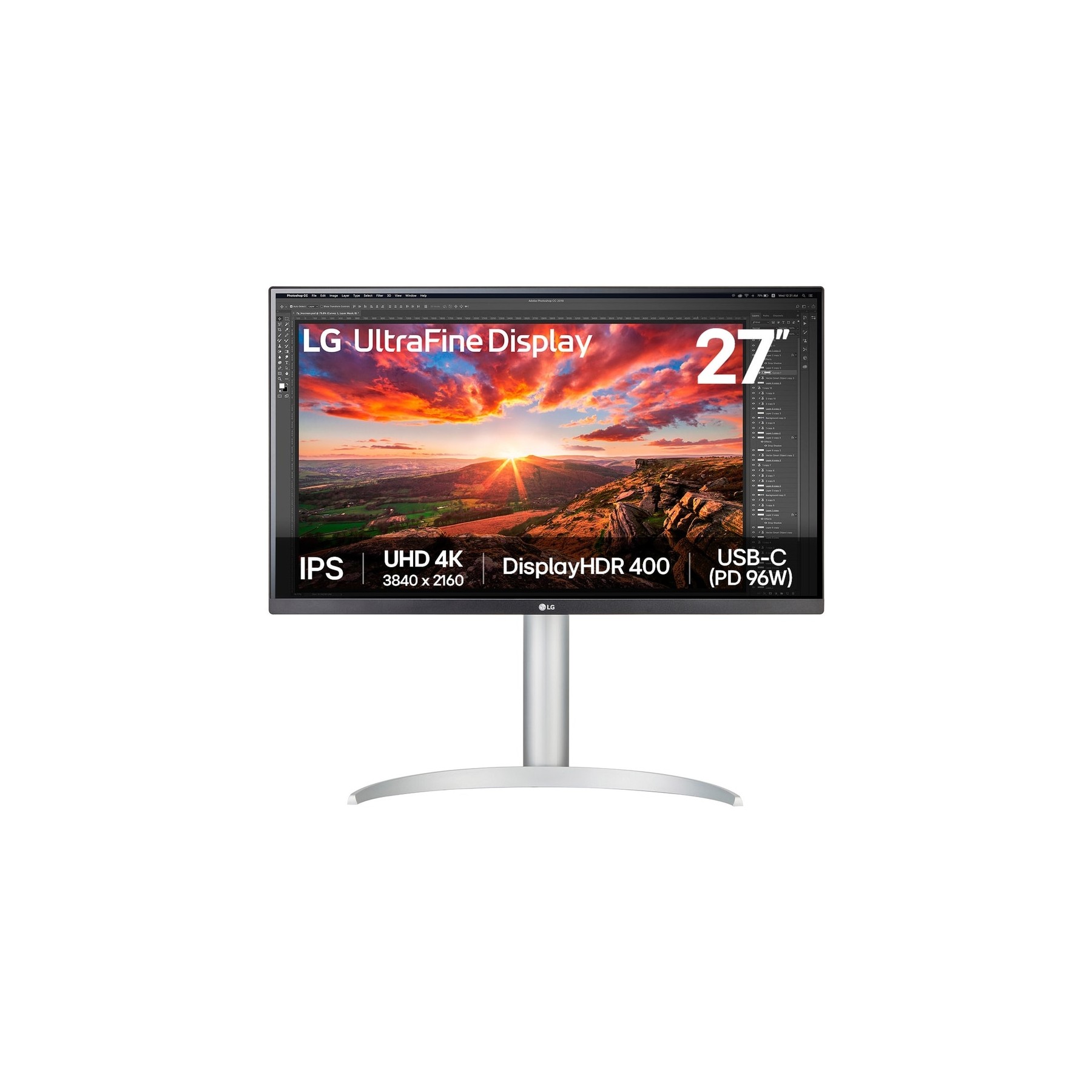 Ecran PC 4K LG 27UP850K-W UltraFine UHD 4K 27'' IPS HDR 400 USB-C 96W