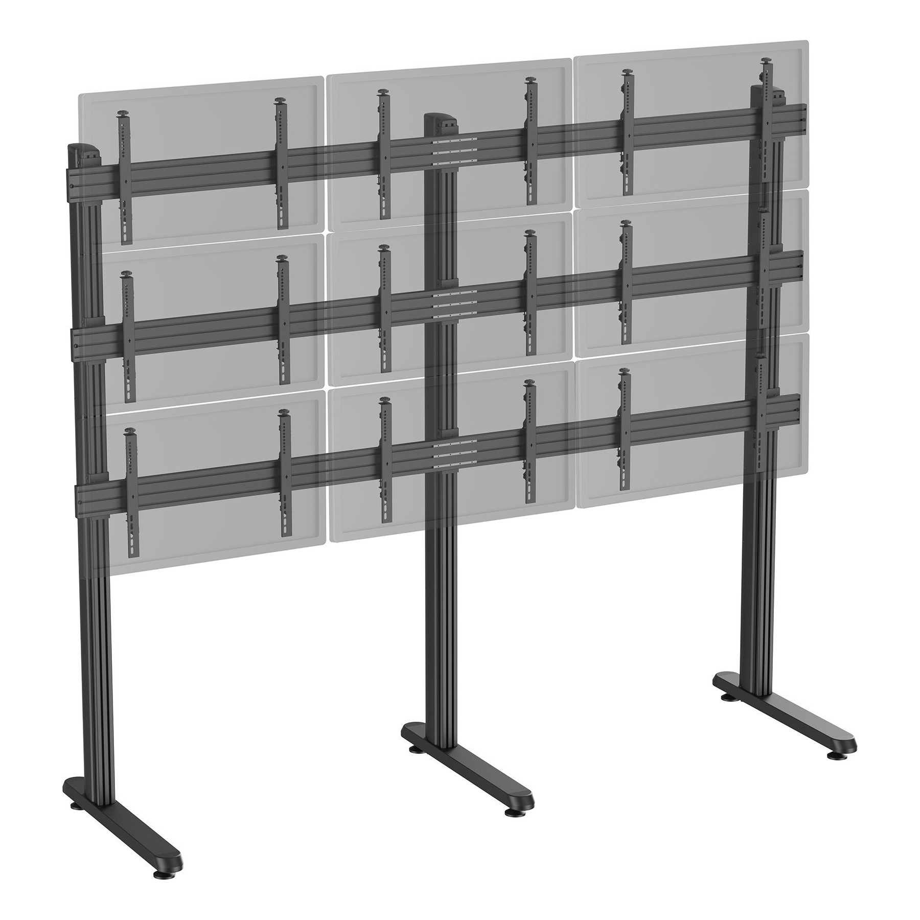 Pied TV KIMEX 9 écrans TV 45"-50", à poser, noir