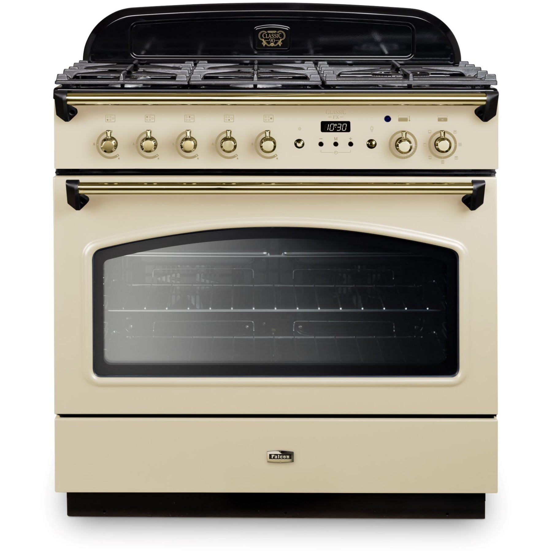 Piano de cuisson gaz FALCON CLASSIC FX  TAB GAZ 90 CMCREME LAITON