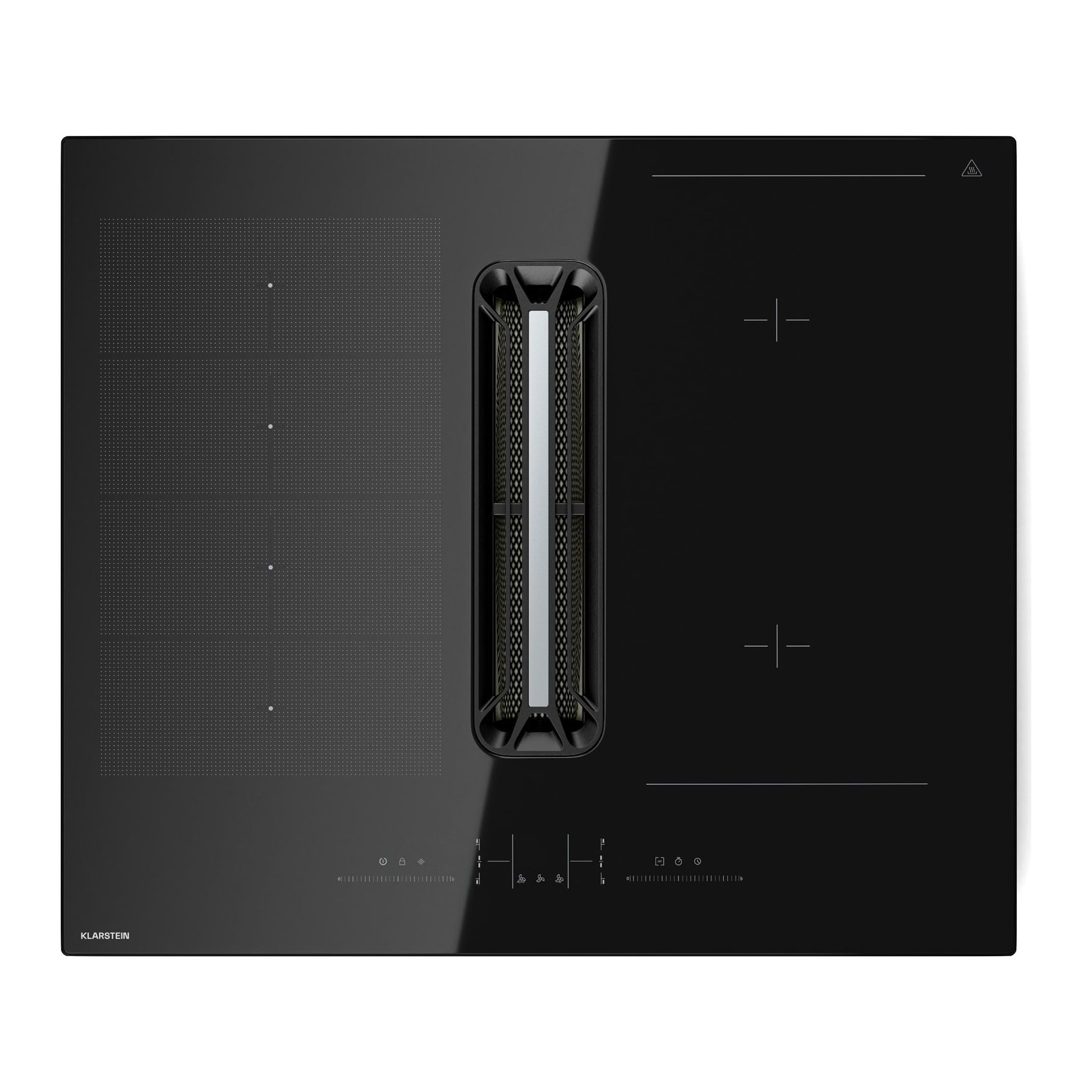 Plaque induction aspirante KLARSTEIN AirJet Hybrid avec hotte 477m³/h A+ noir