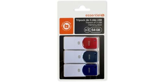 Clé USB ESSENTIELB Essentiel B CLE USB Tripack x 3 64Go