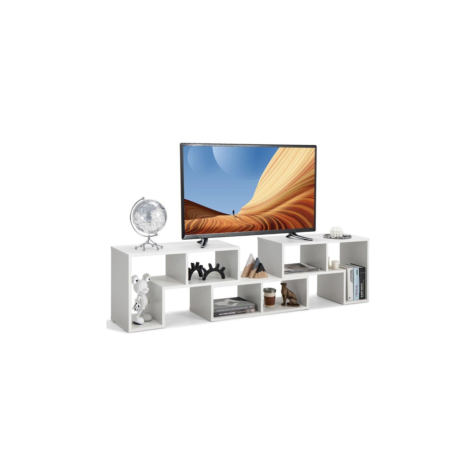 Meuble TV HELLOSHOP26 Meuble tv lot de 3 pièces 134-180 x 30 x