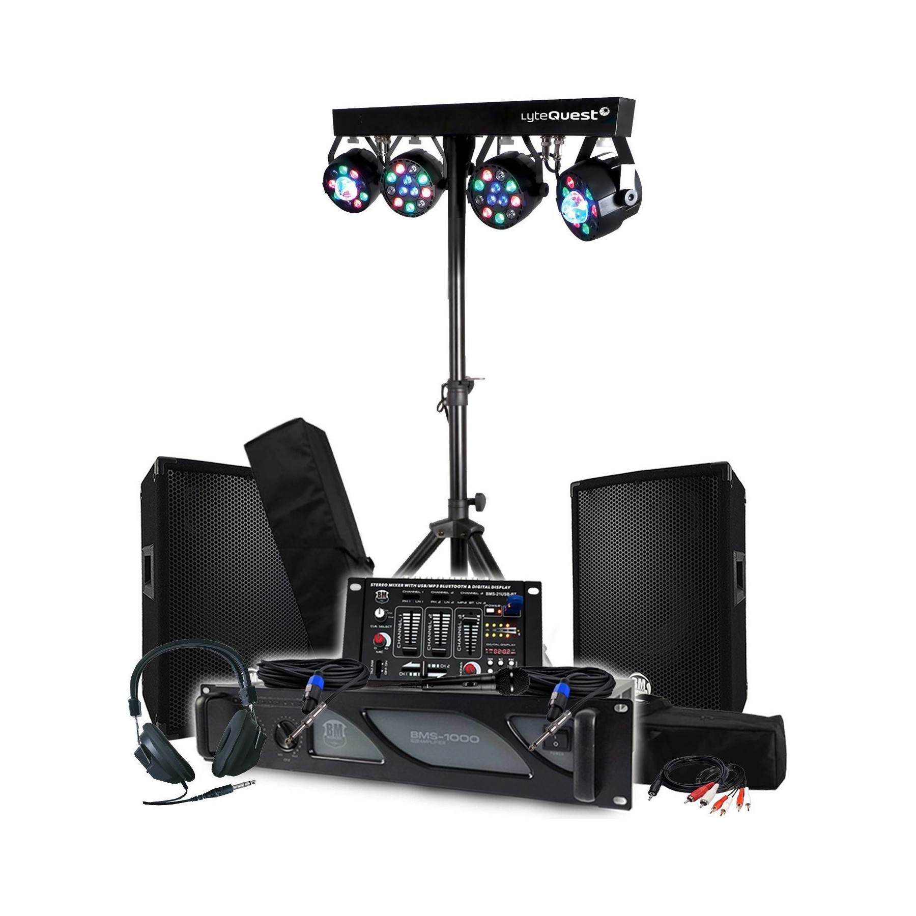 Pack sono BM SONIC Sono 1600W de Mixage,4 Lumières