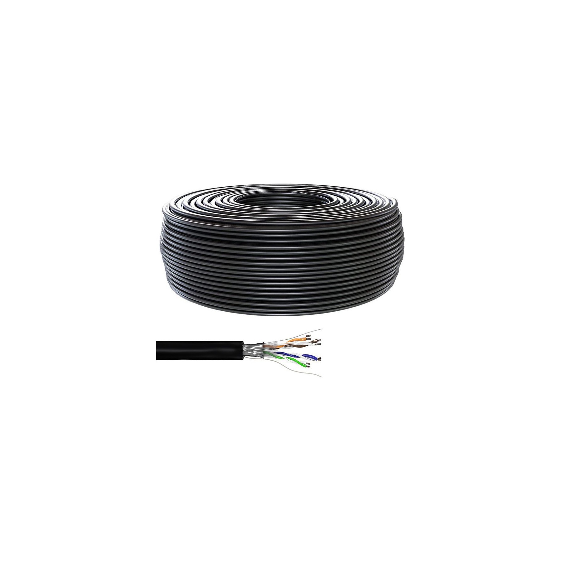 KOMELEC Câble Ethernet Cat 5e blindé 100m