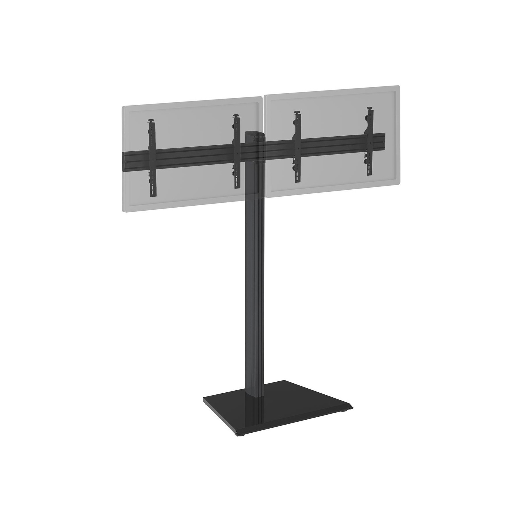 Pied TV KIMEX 2 écrans TV 50"-55", Hauteur 175cm, noir