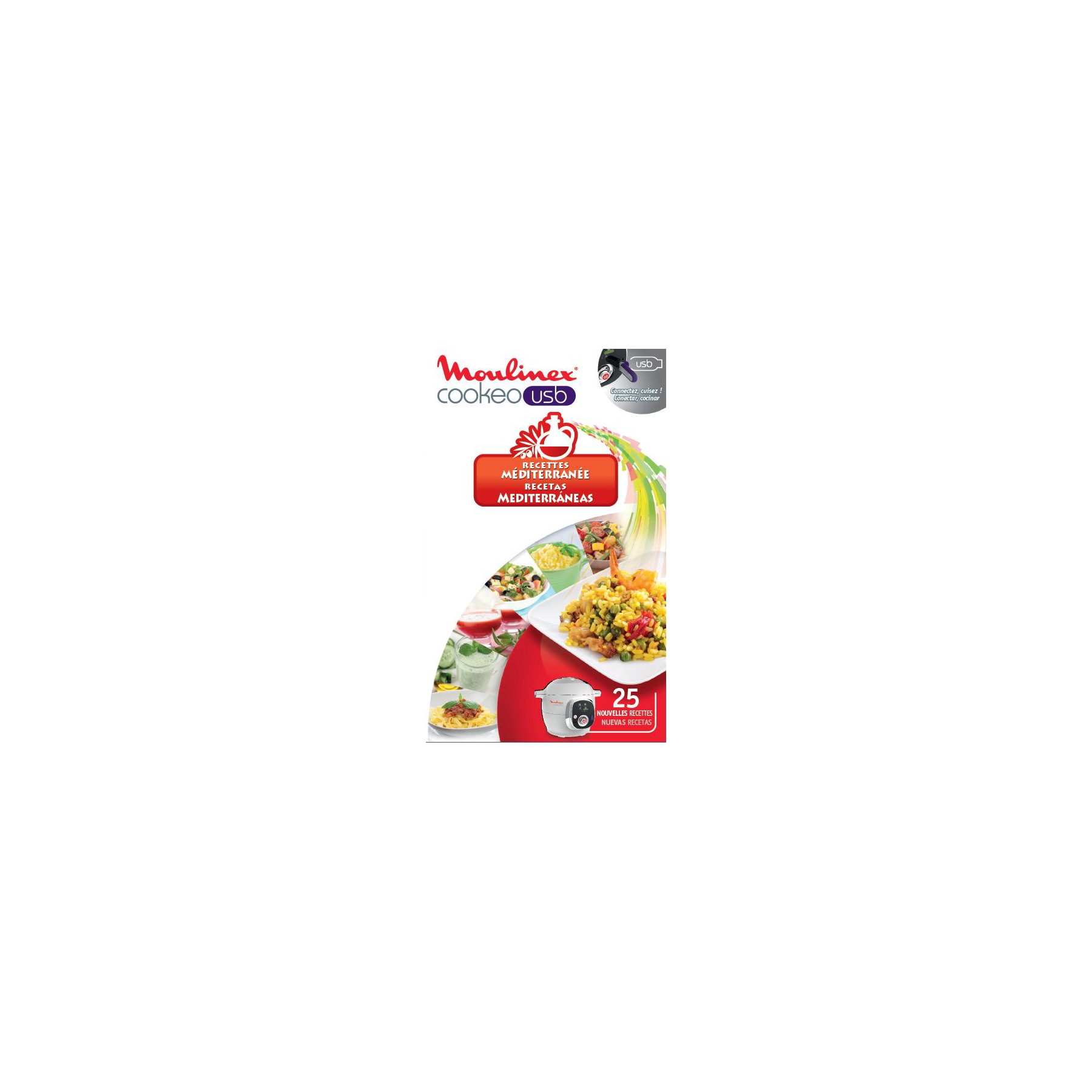 Livre de cuisine MOULINEX COOKEO 25 recettes méditérrannée
