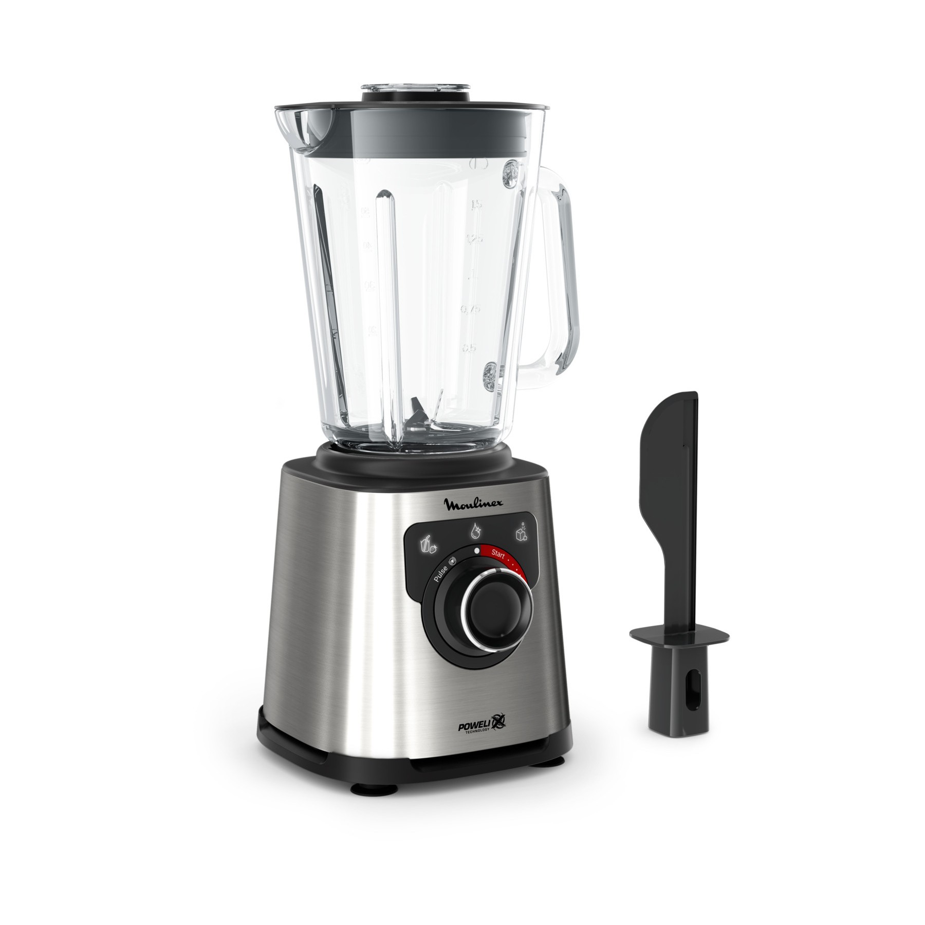 Blender MOULINEX PerfectMix+ LM871D10 - Bol Verre 2L / 1200W - Inox