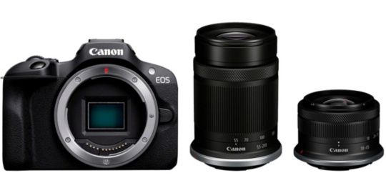 Appareil photo Hybride CANON EOS R100+RF-S 18-45 IS STM+RF-S 55-210mm