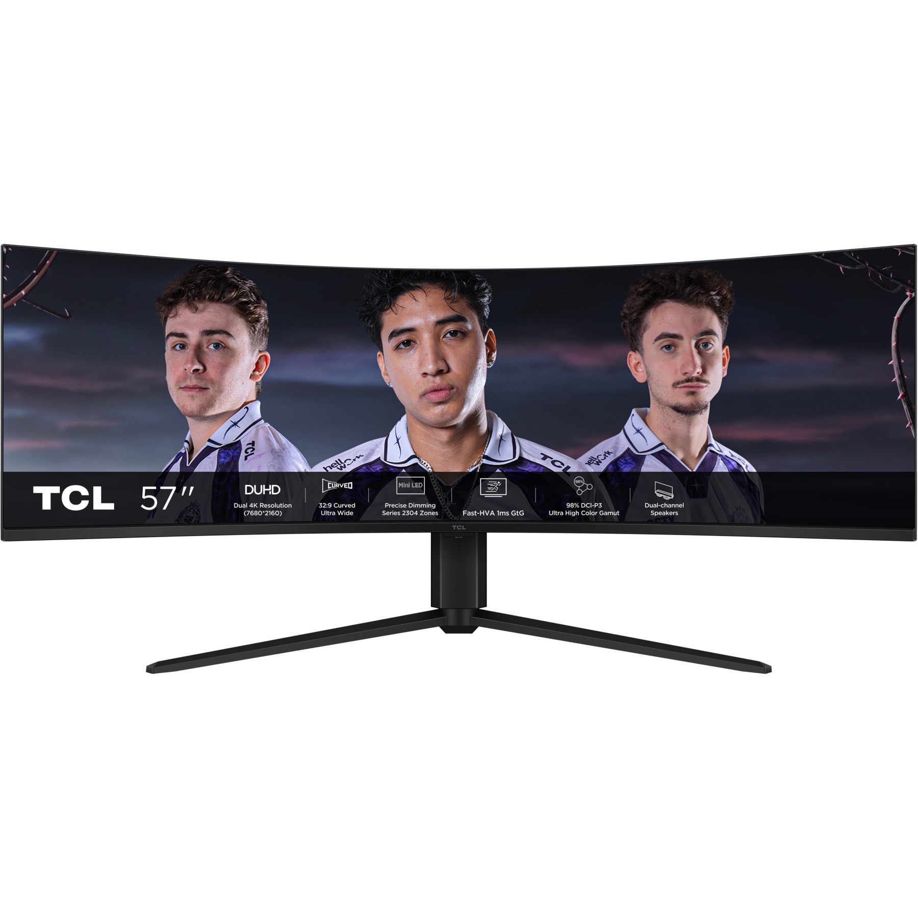 Ecran PC Gamer TCL 57R94 57" Incurvé 1000R DUHD 120Hz VA MiniLED HDR 1000 AMD FreeSync